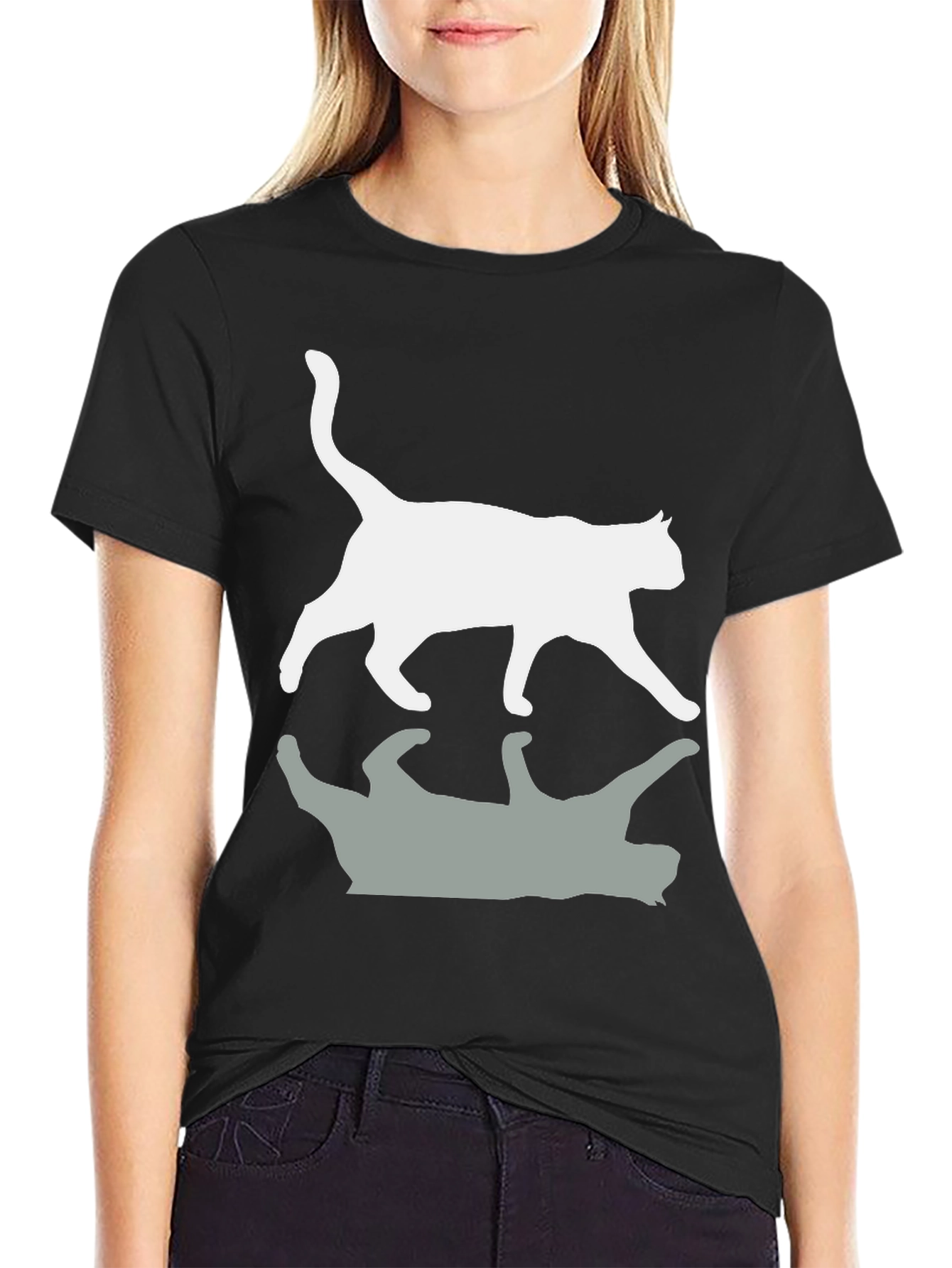 Cool Cat Reflection Graphic T-Shirt