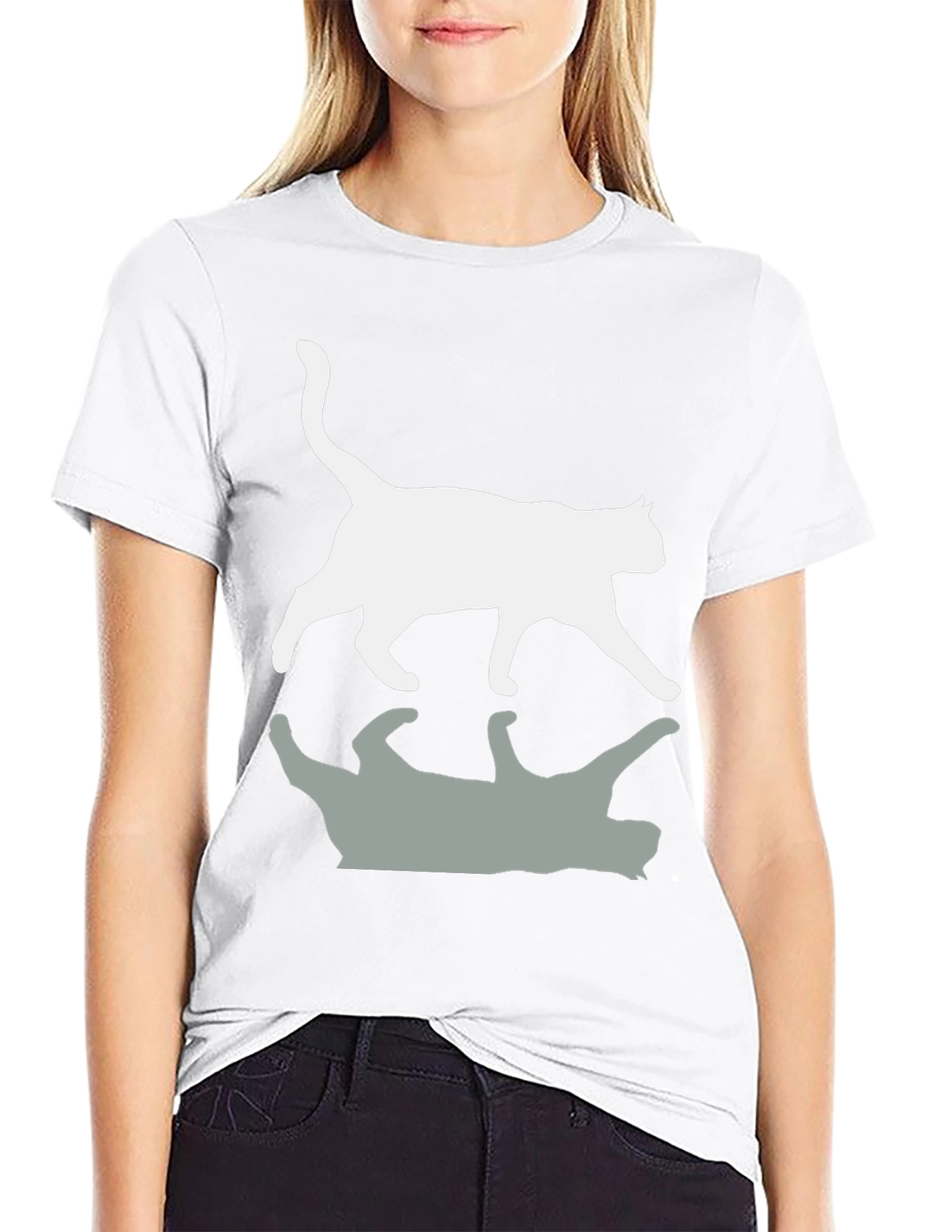 Cool Cat Reflection Graphic T-Shirt