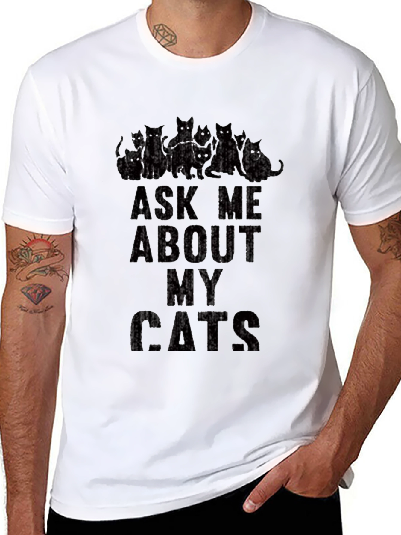 Ask Me About My Cats Graphic T-Shirt