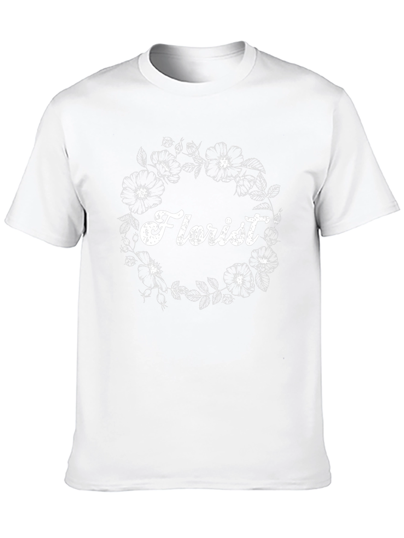 Florist Floral Wreath Black T-Shirt
