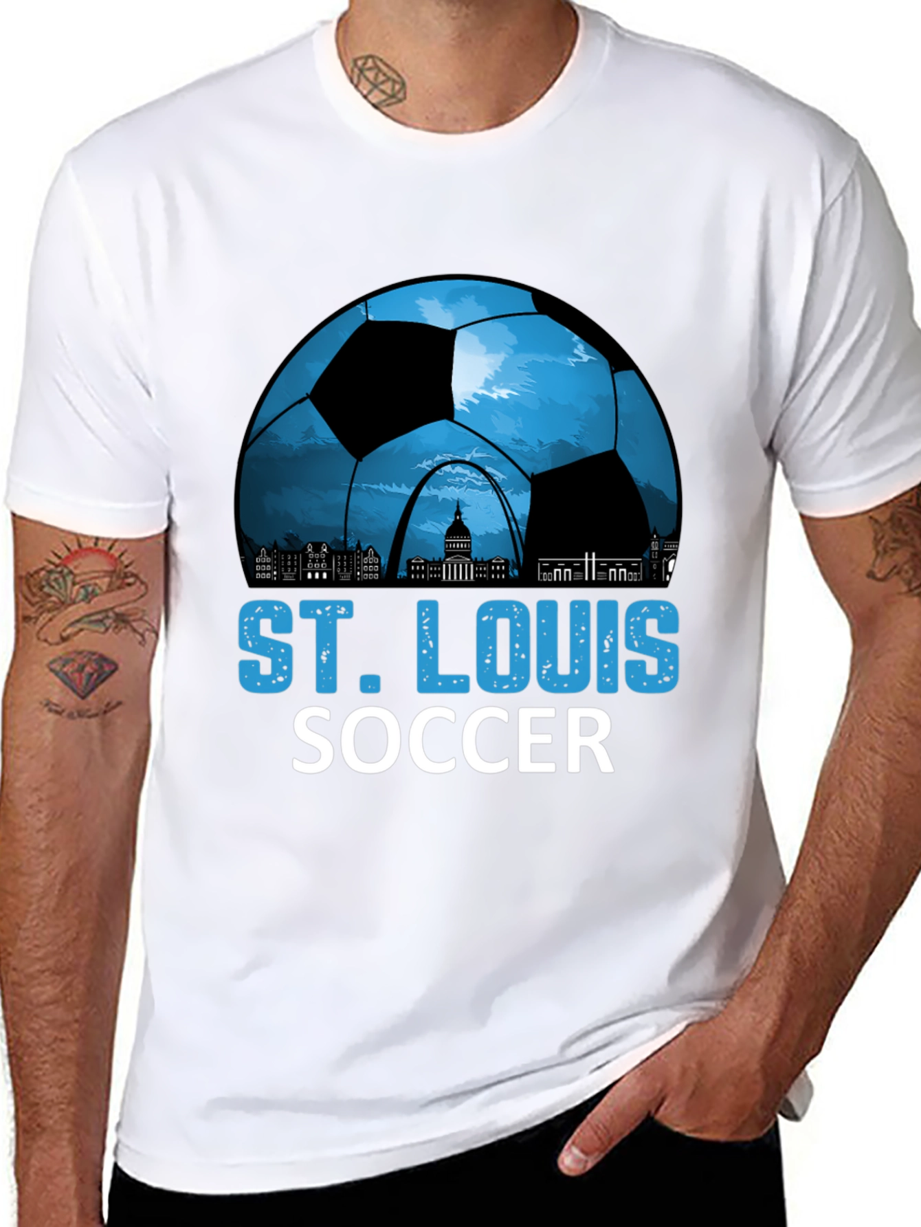 St. Louis Soccer T-Shirt - City Skyline Design