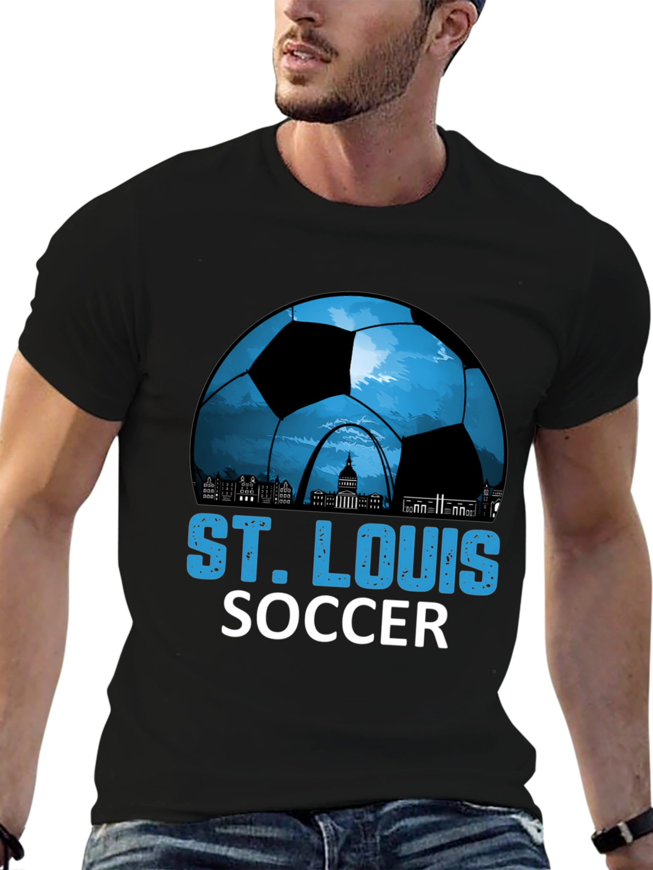 St. Louis Soccer T-Shirt - City Skyline Design
