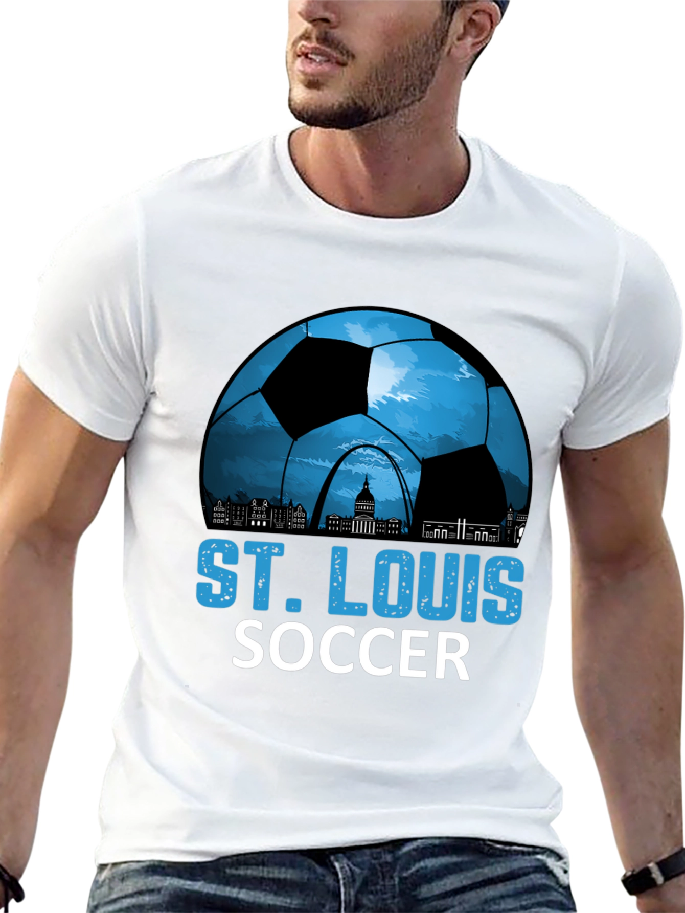 St. Louis Soccer T-Shirt - City Skyline Design
