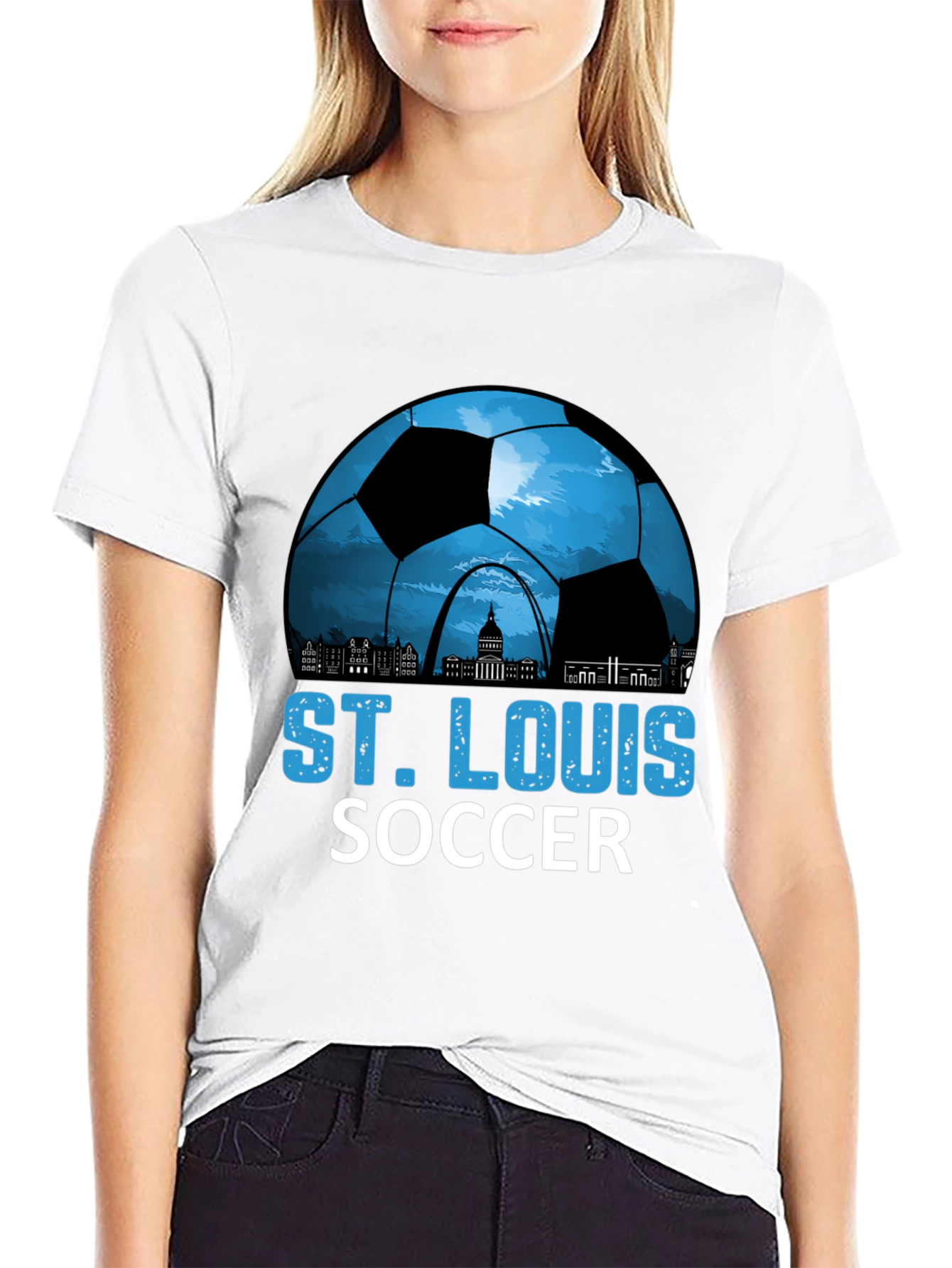 St. Louis Soccer T-Shirt - City Skyline Design