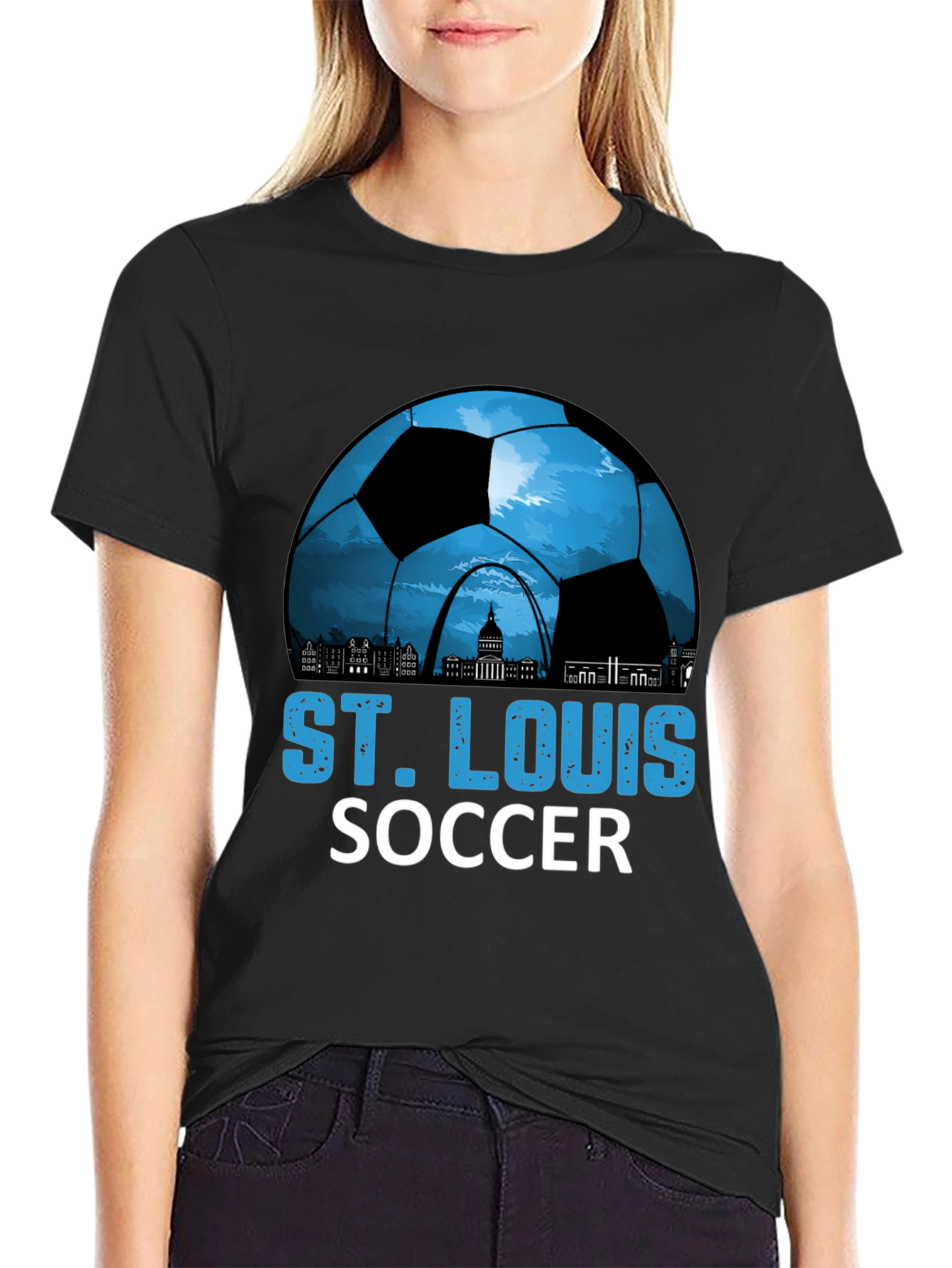St. Louis Soccer T-Shirt - City Skyline Design