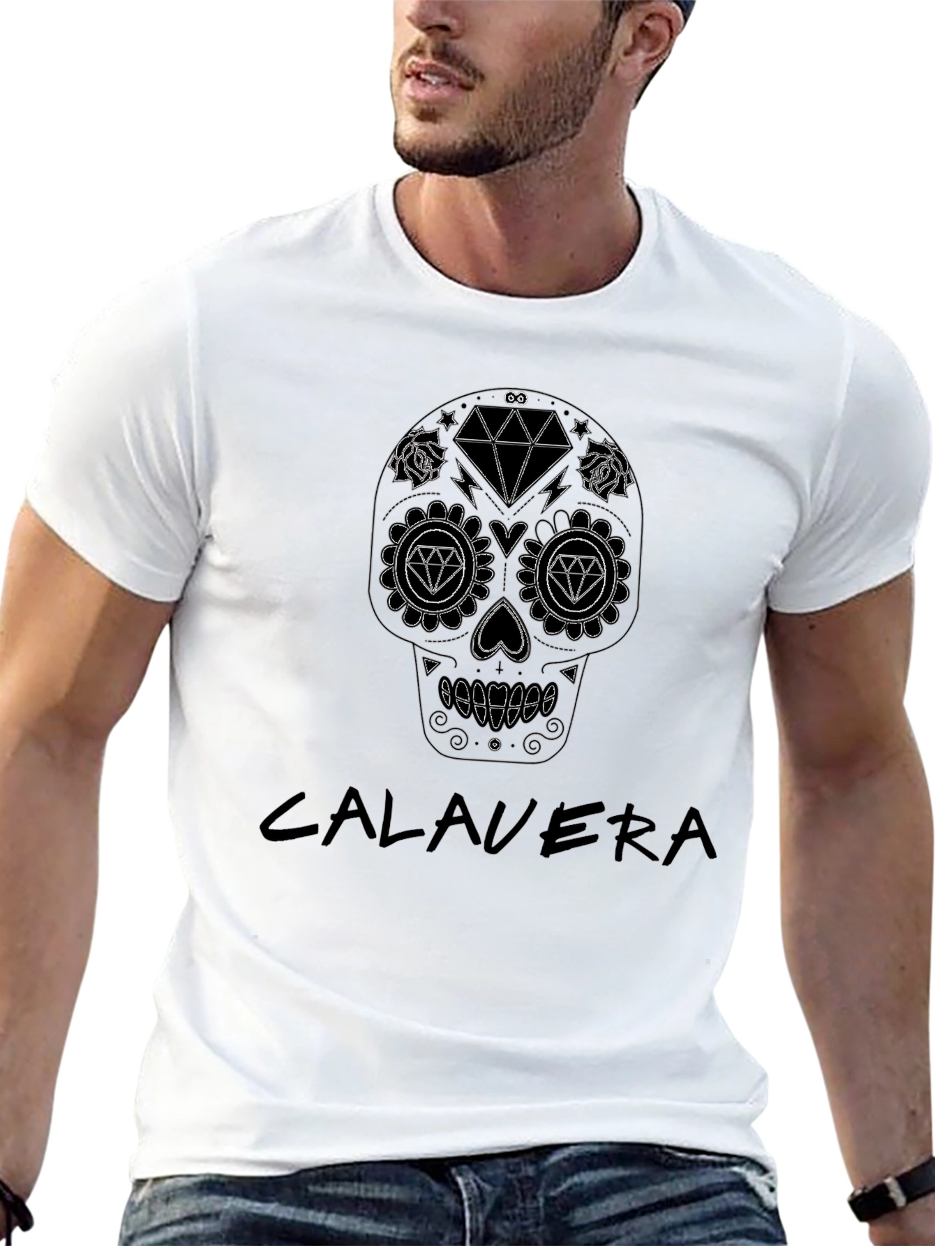 Calavera Skull Graphic Black T-Shirt