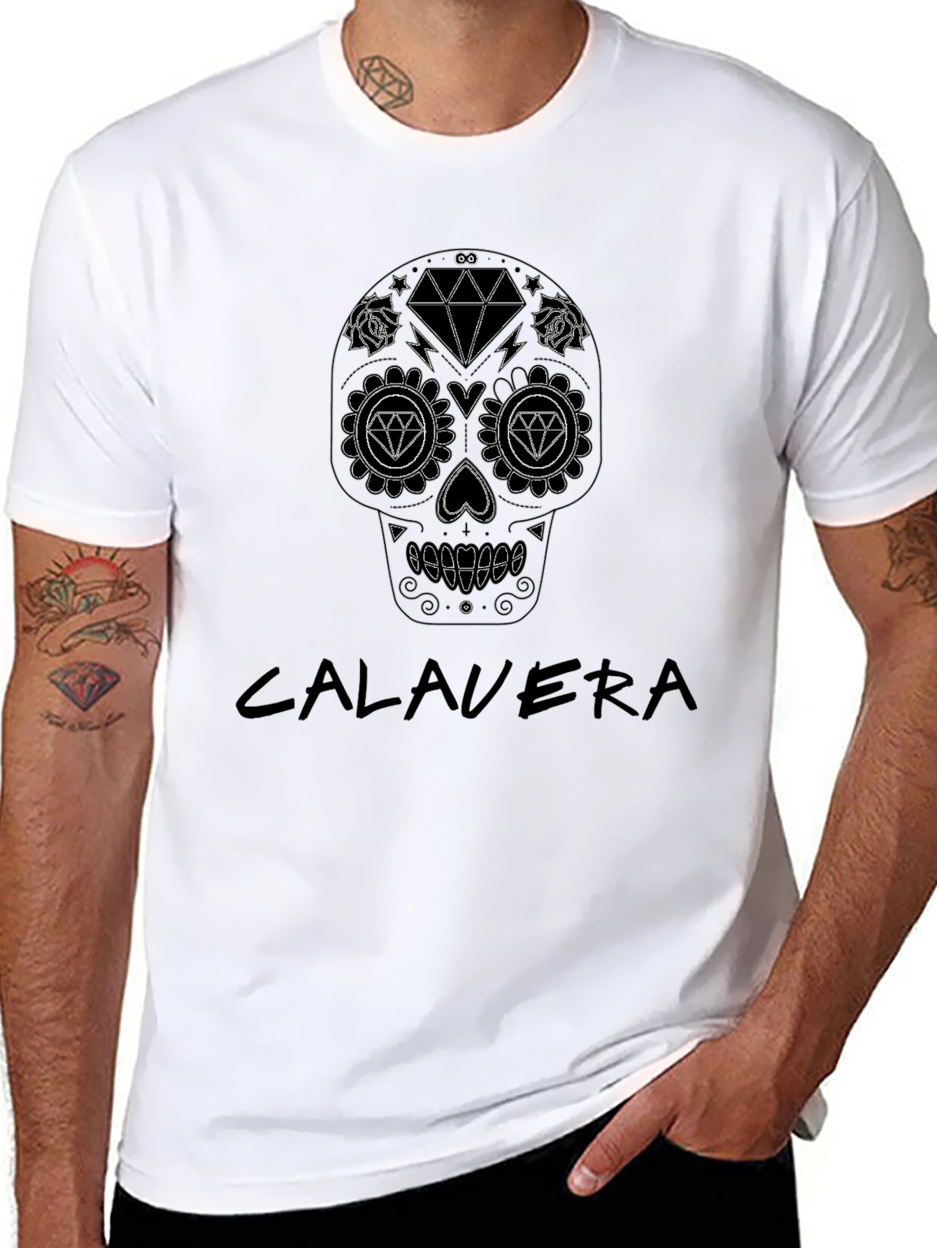 Calavera Skull Graphic Black T-Shirt