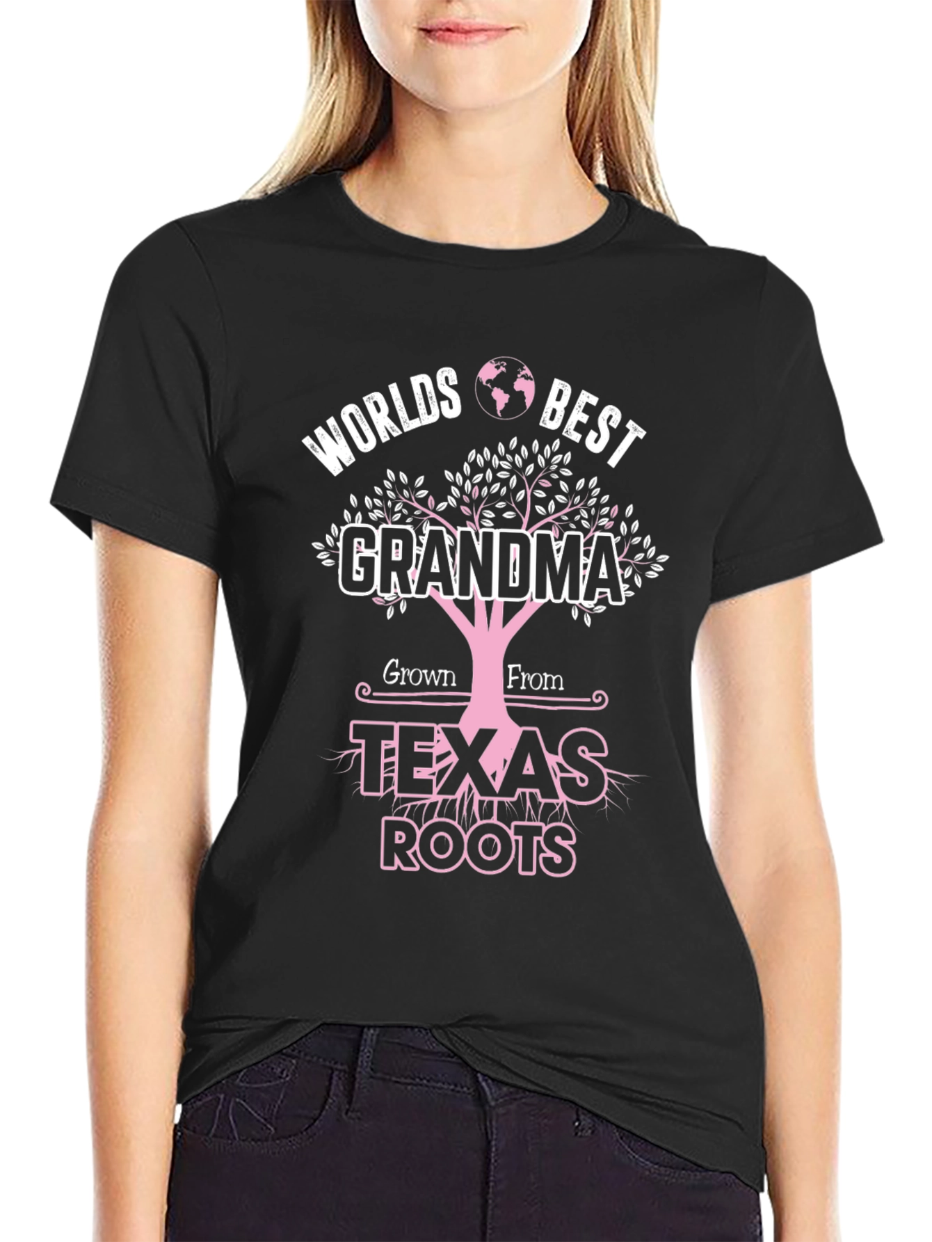 Worlds Best Grandma Texas Roots Graphic T-Shirt