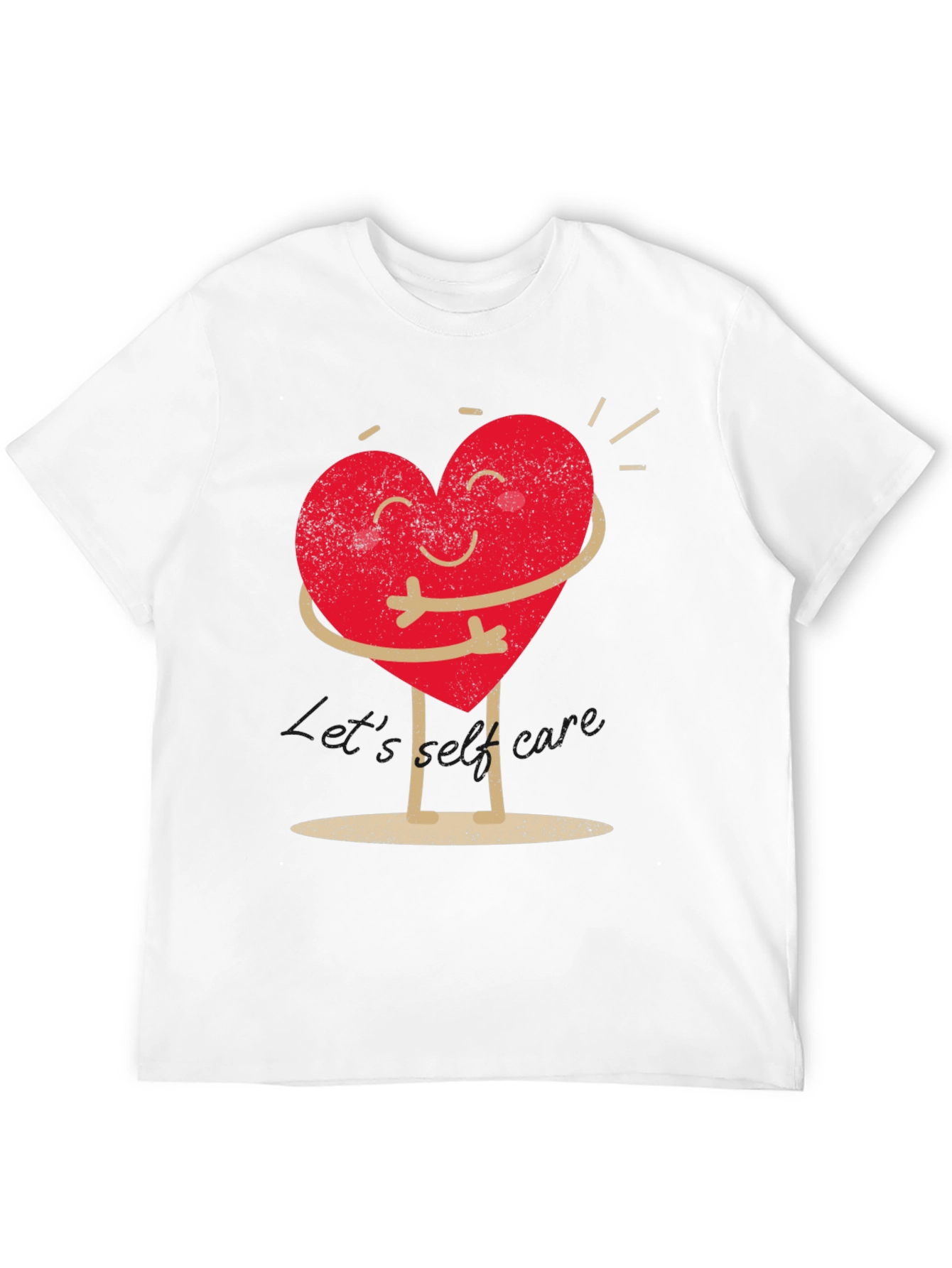 Heart Hug Graphic T-Shirt - Black Casual Wear