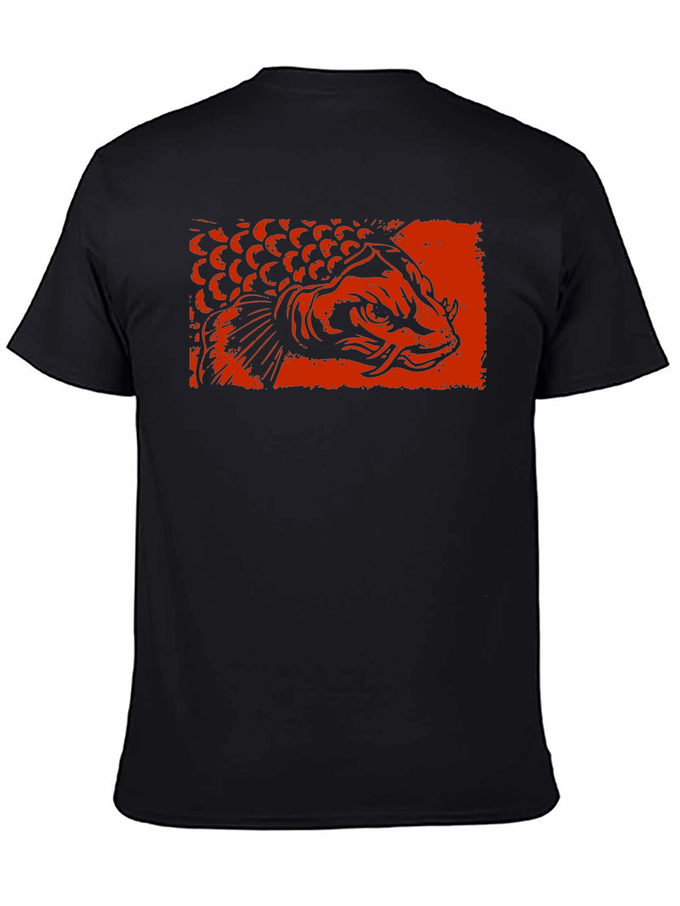 Koi Fish Graphic Tee - Black Cotton T-Shirt