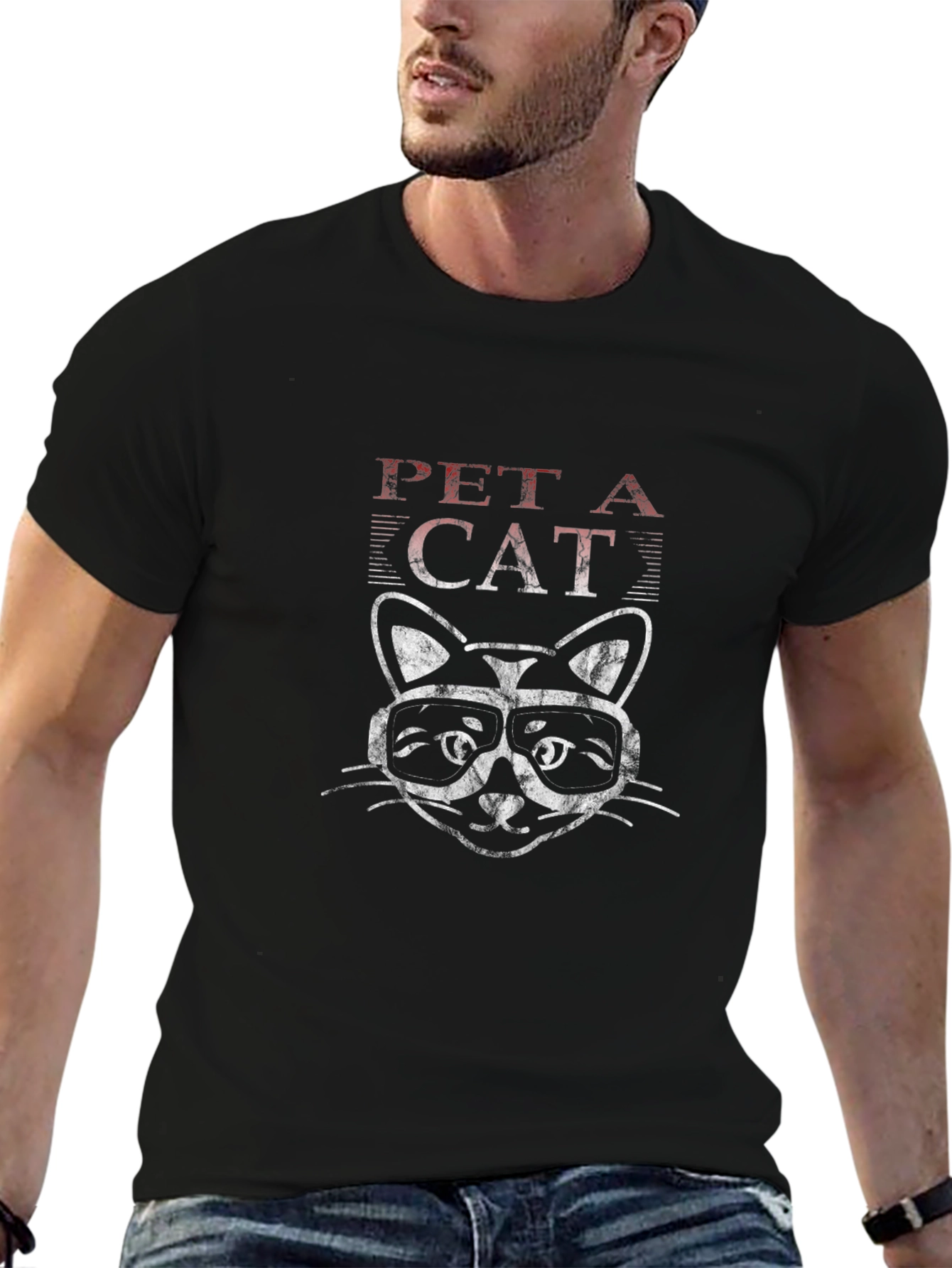 Pet a Cat T-Shirt Black