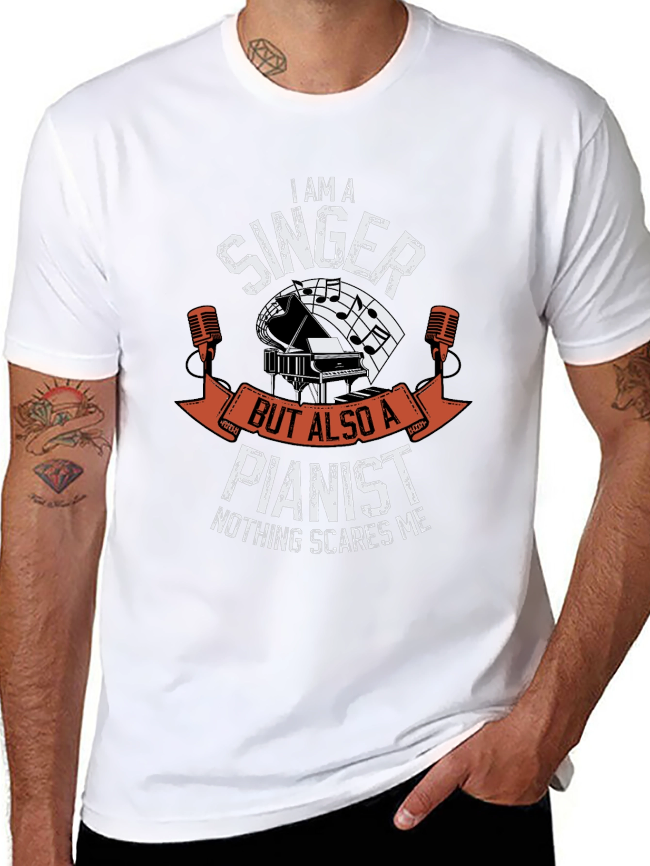 Singer Pianist Graphic Tee - Music Lovers T-Shirt