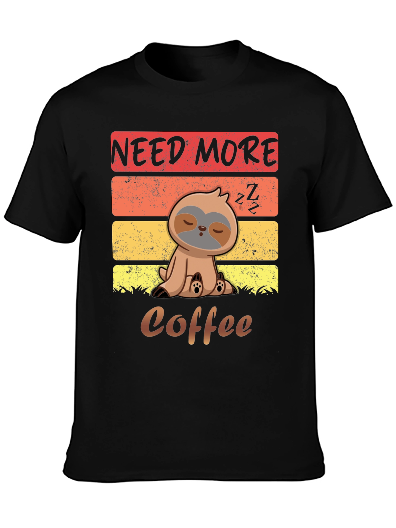 Need More Coffee Sloth Graphic T-Shirt