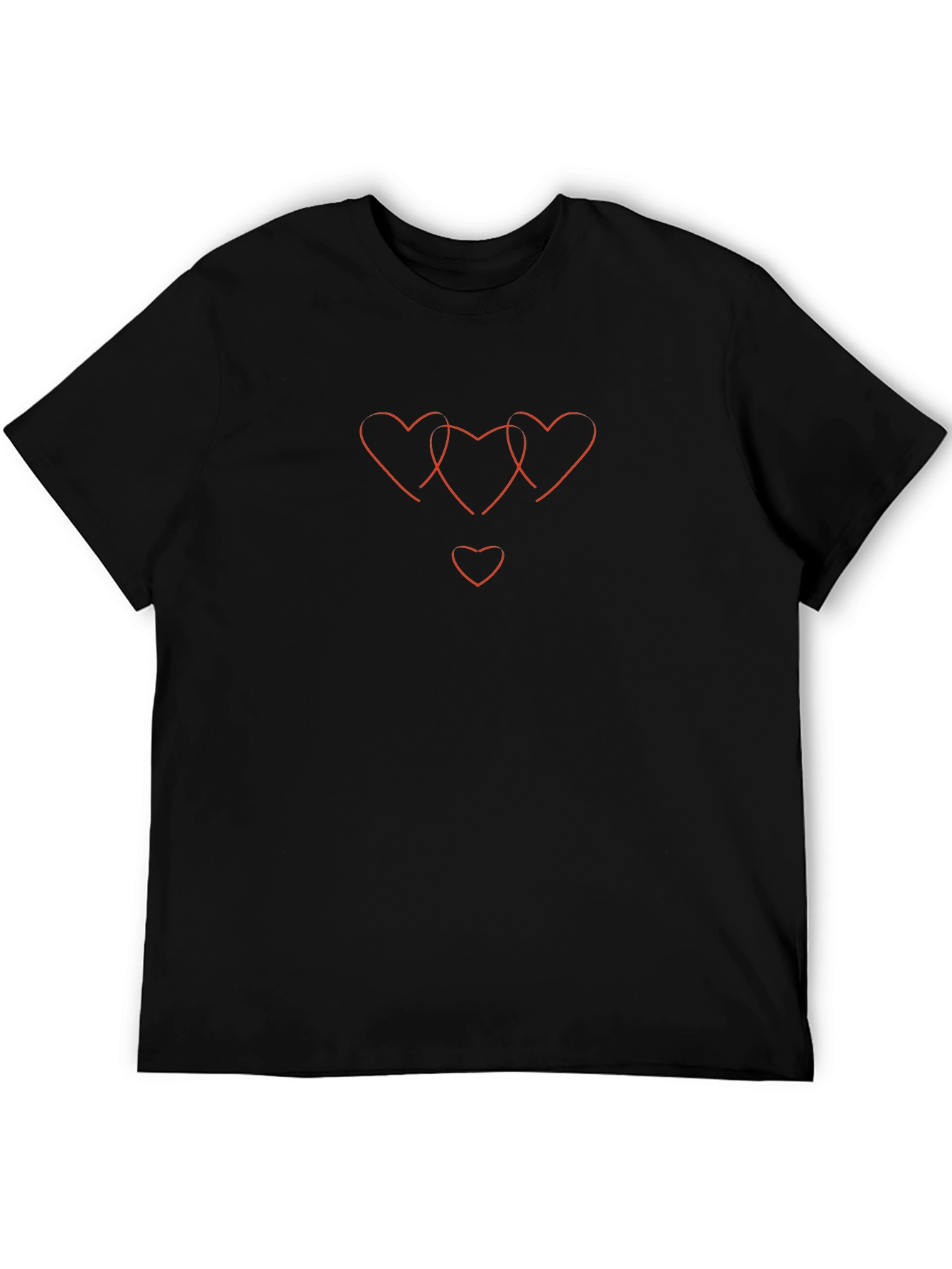Black T-shirt with Heart Graphic