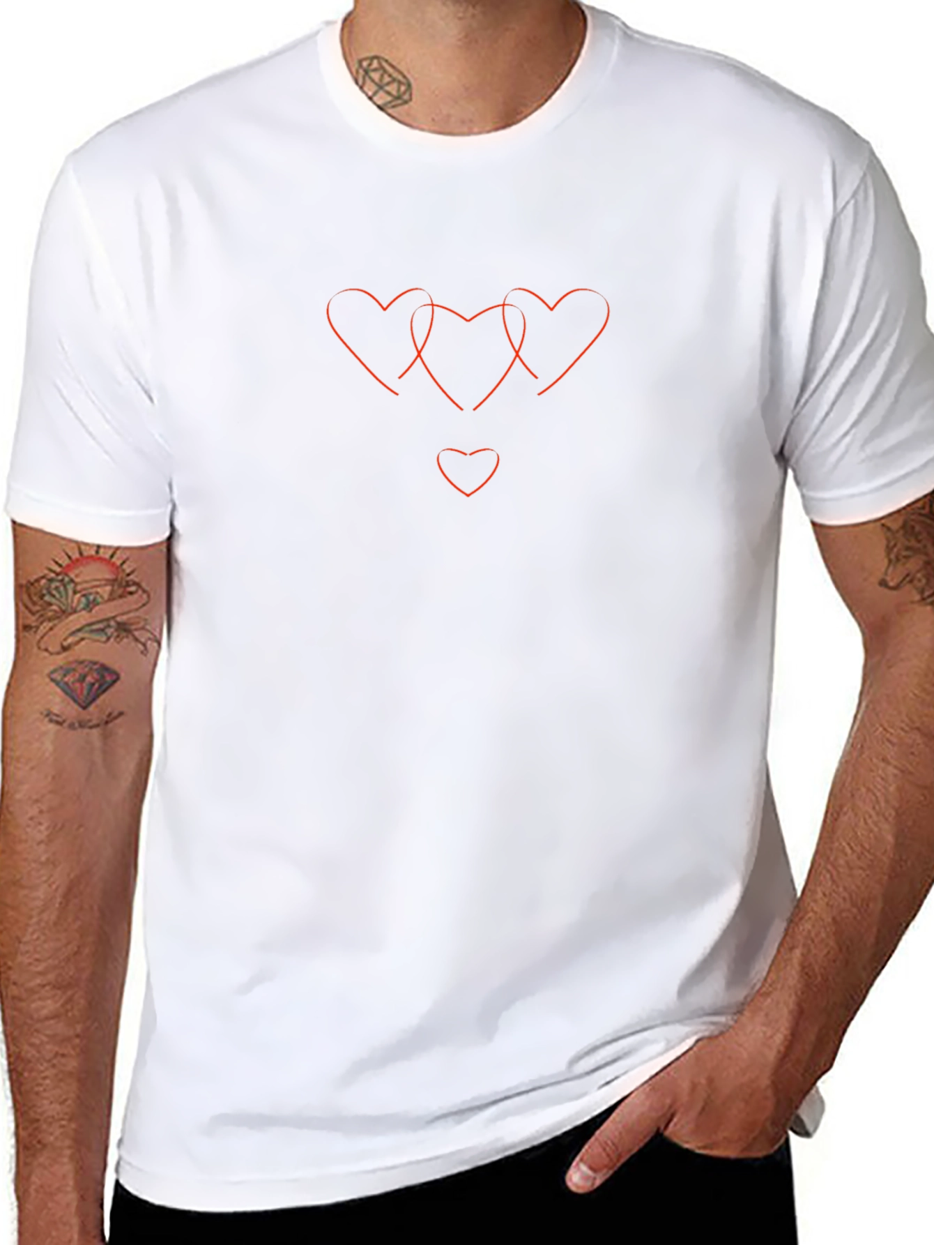 Black T-shirt with Heart Graphic