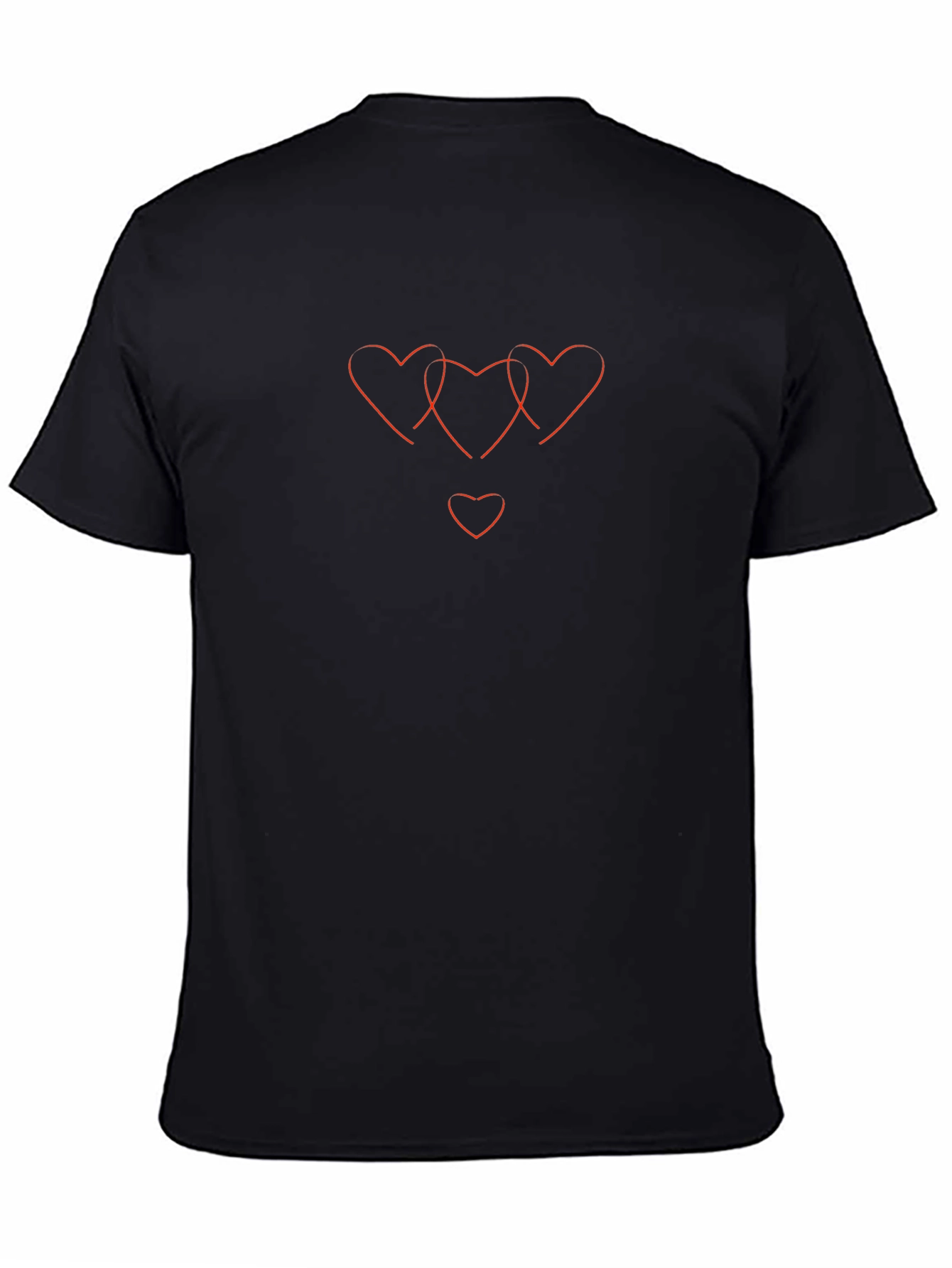 Black T-shirt with Heart Graphic