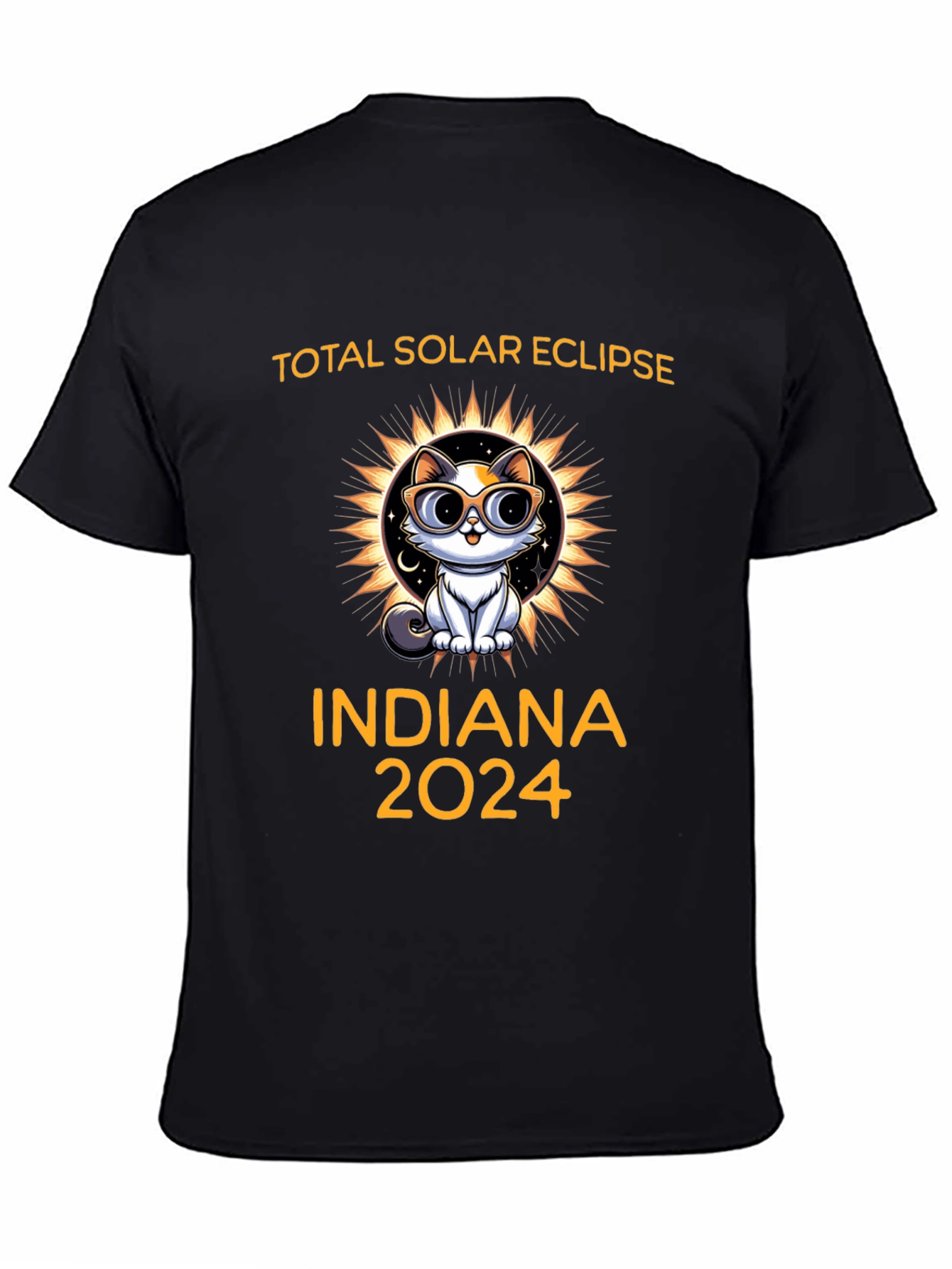 Total Solar Eclipse Indiana 2024 Cat T-Shirt