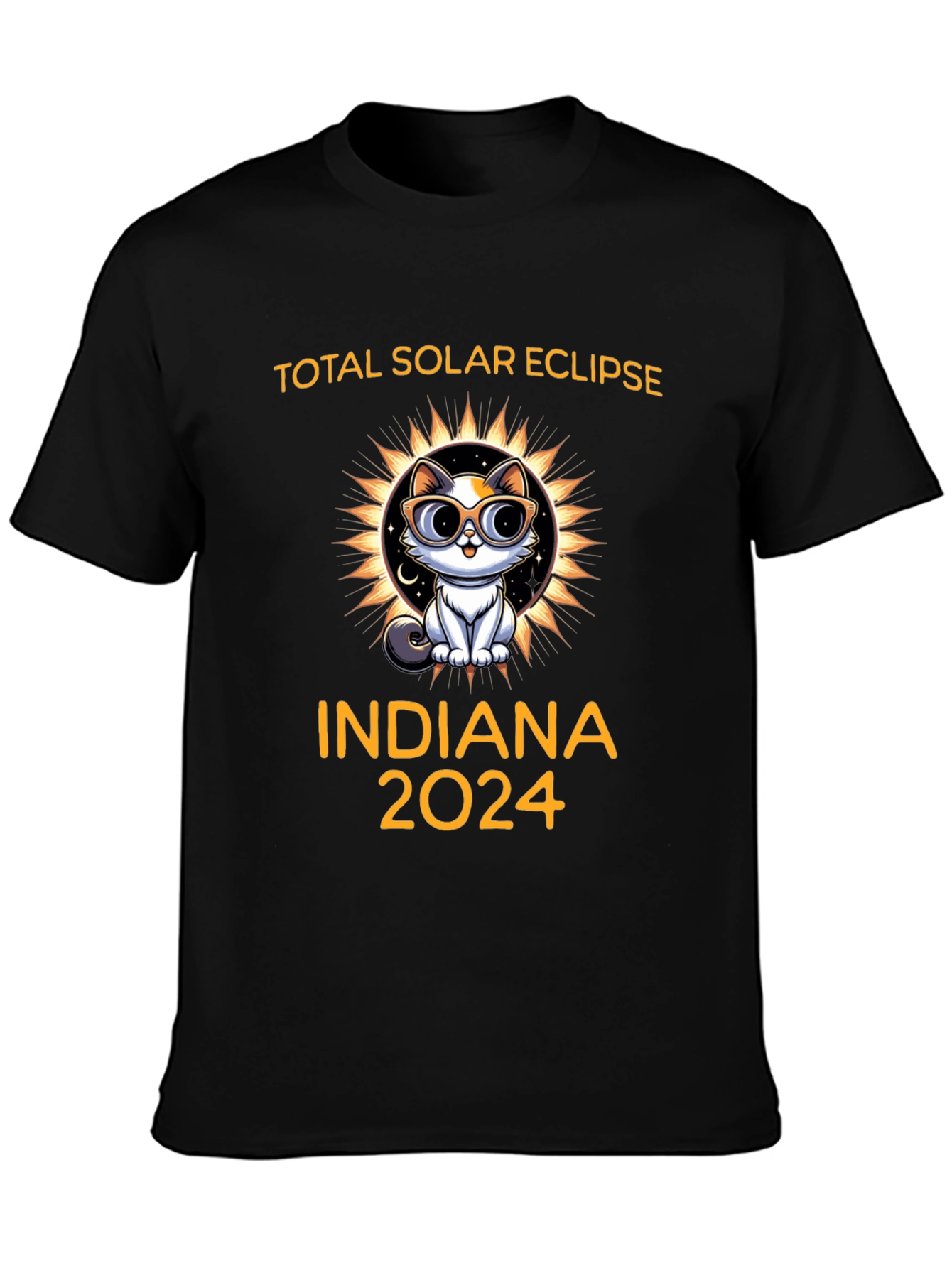 Total Solar Eclipse Indiana 2024 Cat T-Shirt