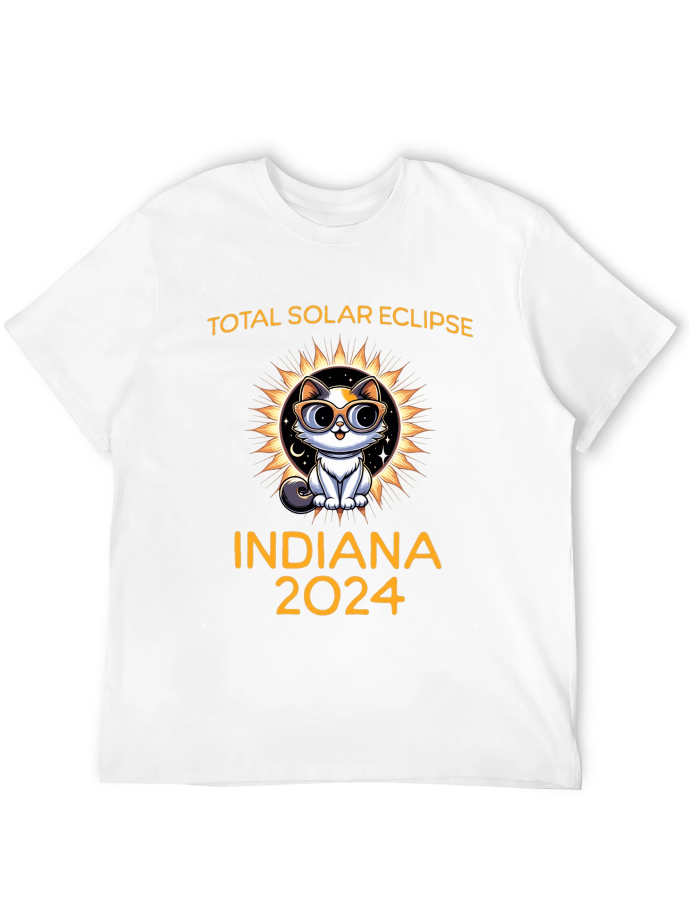Total Solar Eclipse Indiana 2024 Cat T-Shirt
