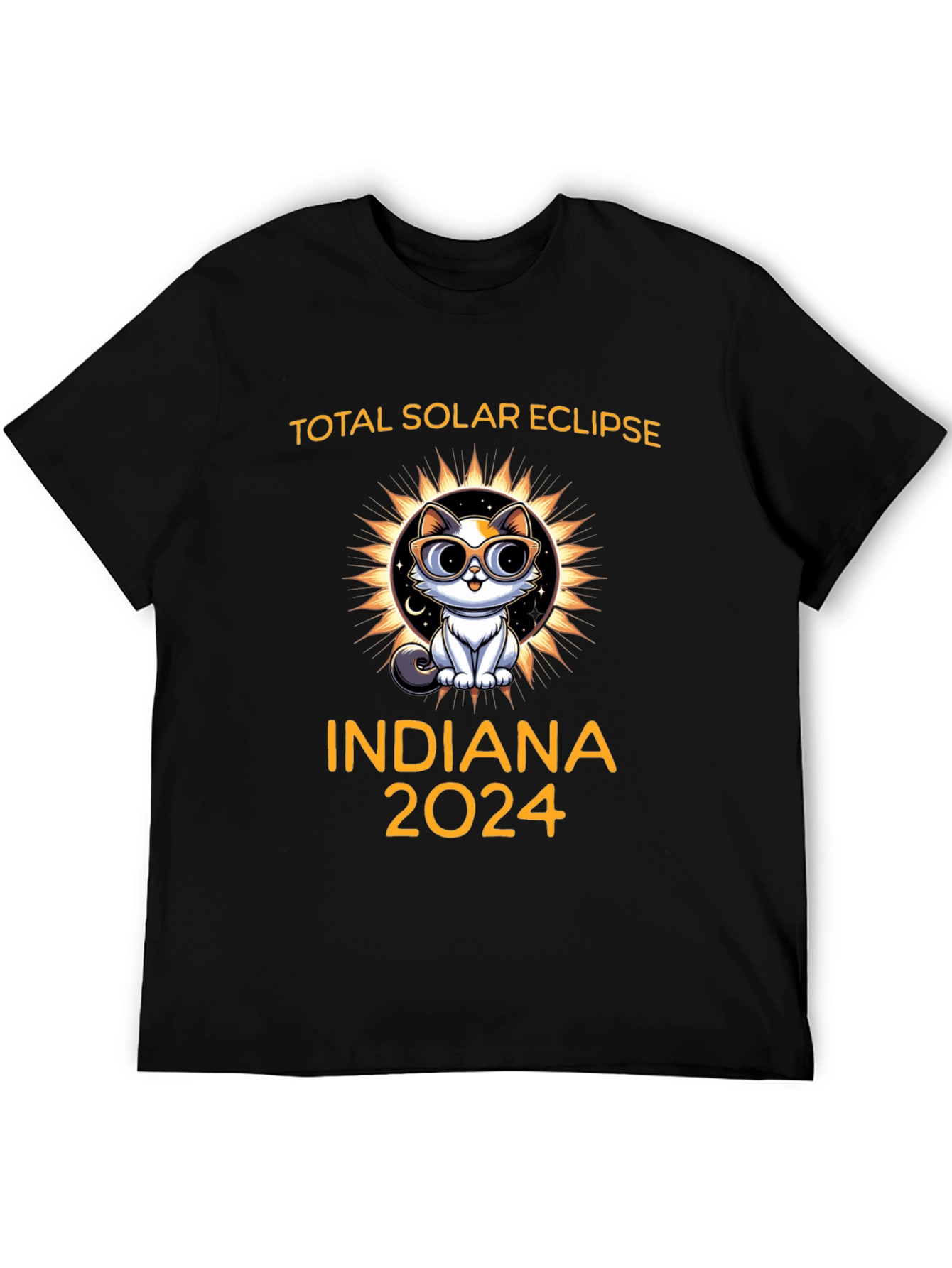 Total Solar Eclipse Indiana 2024 Cat T-Shirt