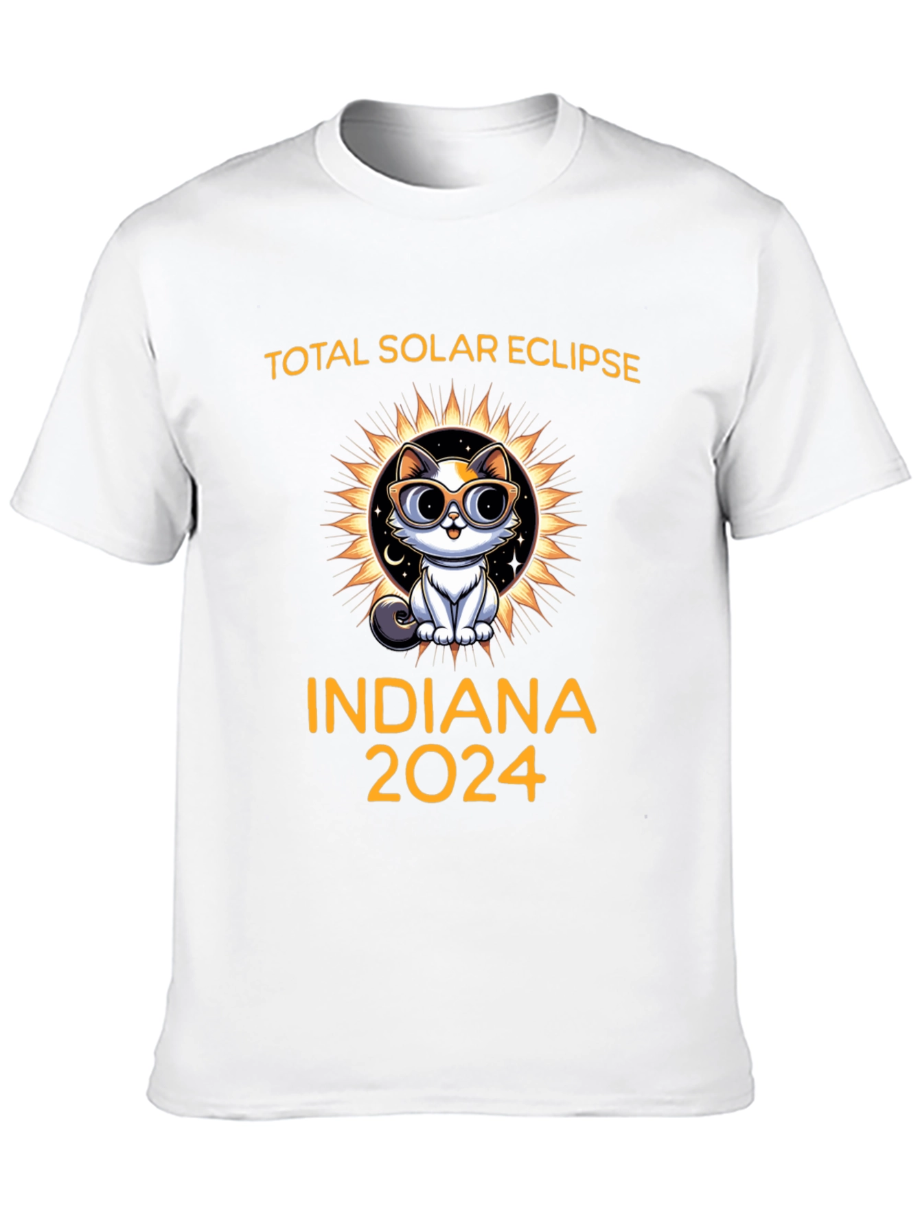 Total Solar Eclipse Indiana 2024 Cat T-Shirt