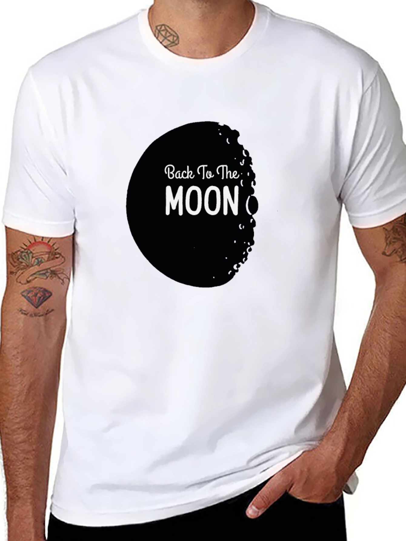 Back To The Moon Black Graphic Tee
