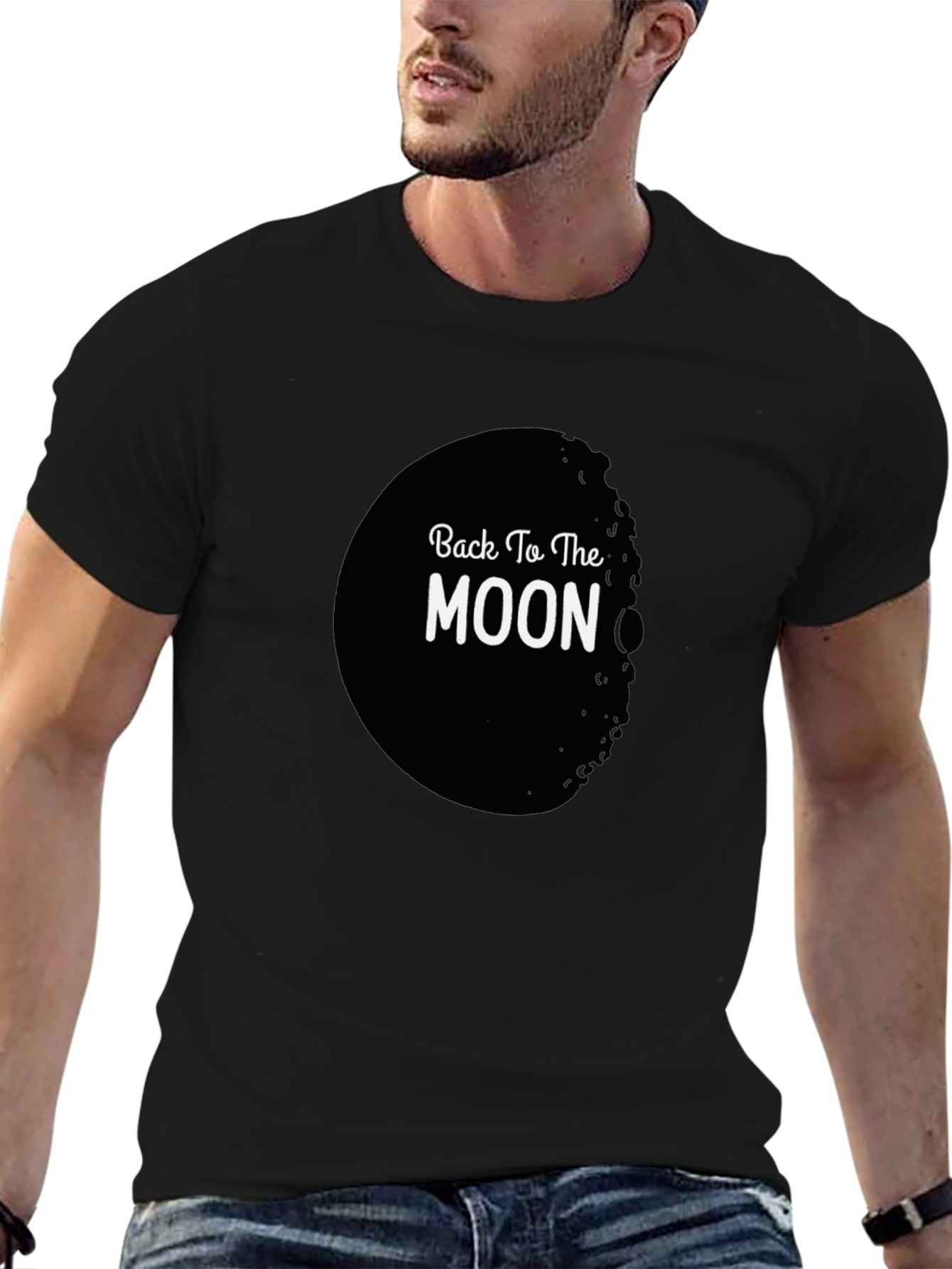 Back To The Moon Black Graphic Tee