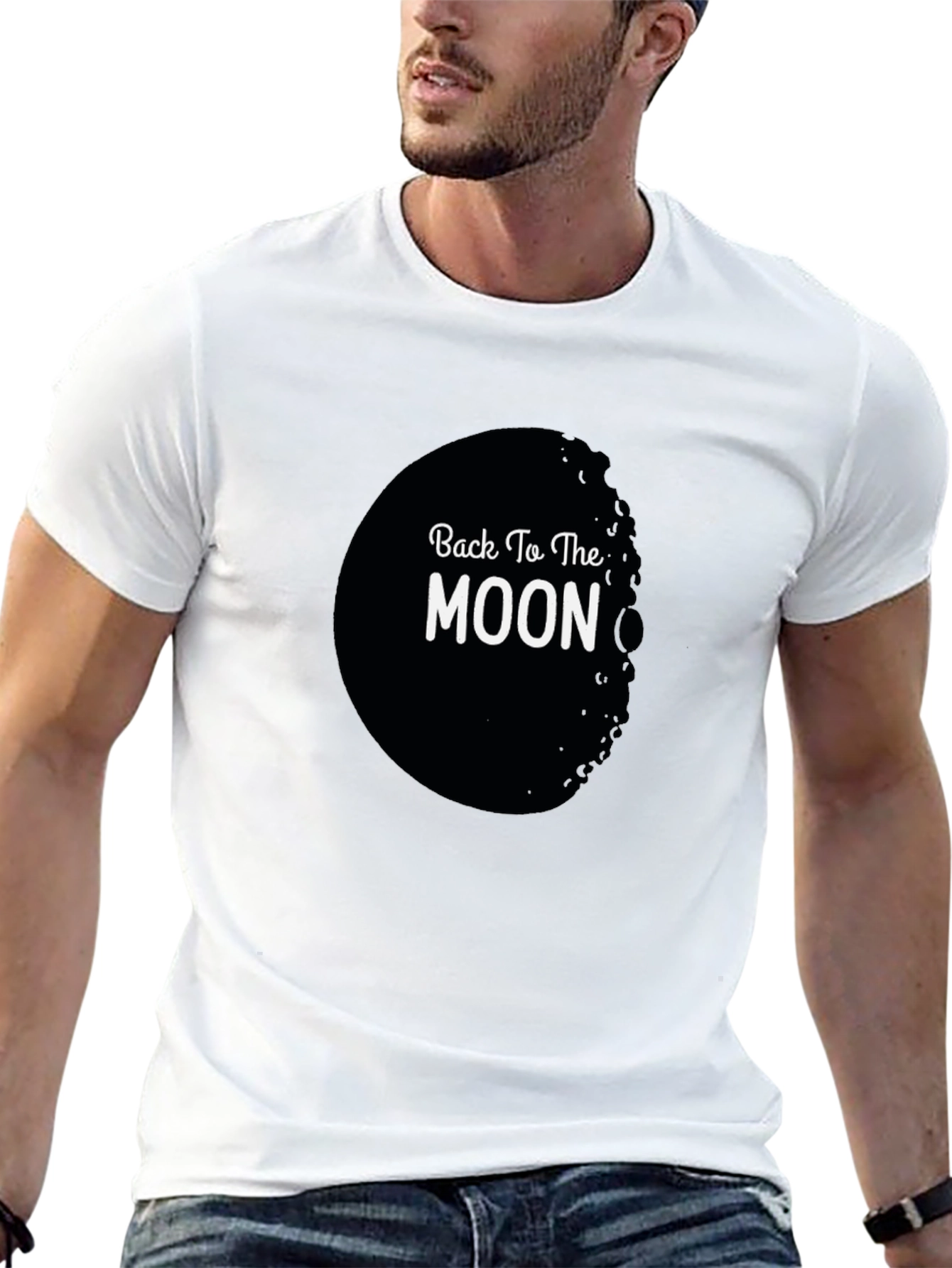 Back To The Moon Black Graphic Tee