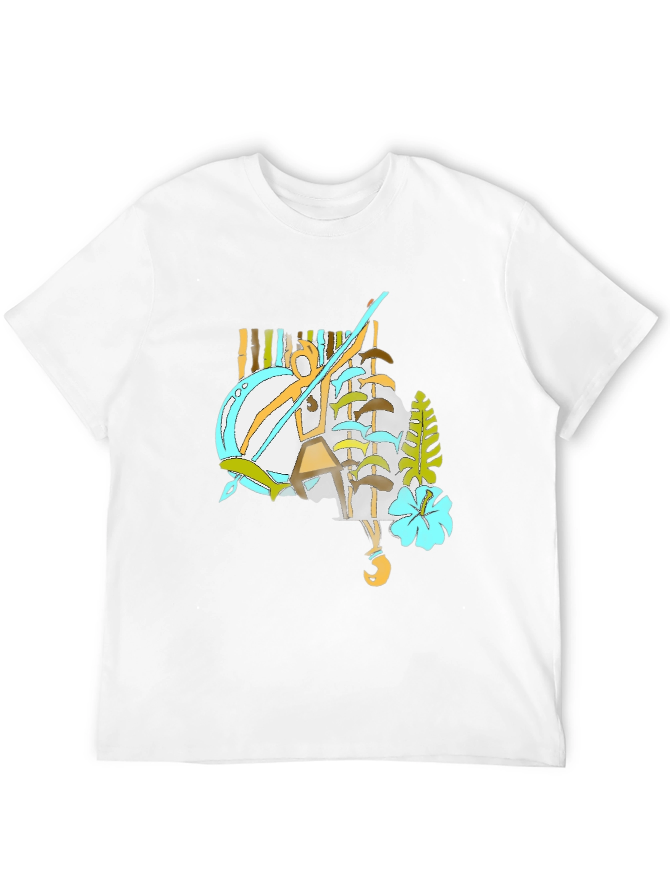 Tropical Graphic Tee - Black Casual Style