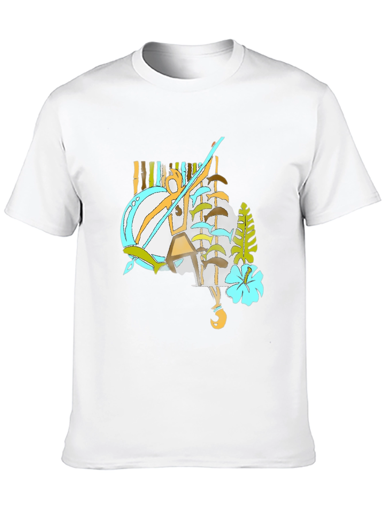 Tropical Graphic Tee - Black Casual Style