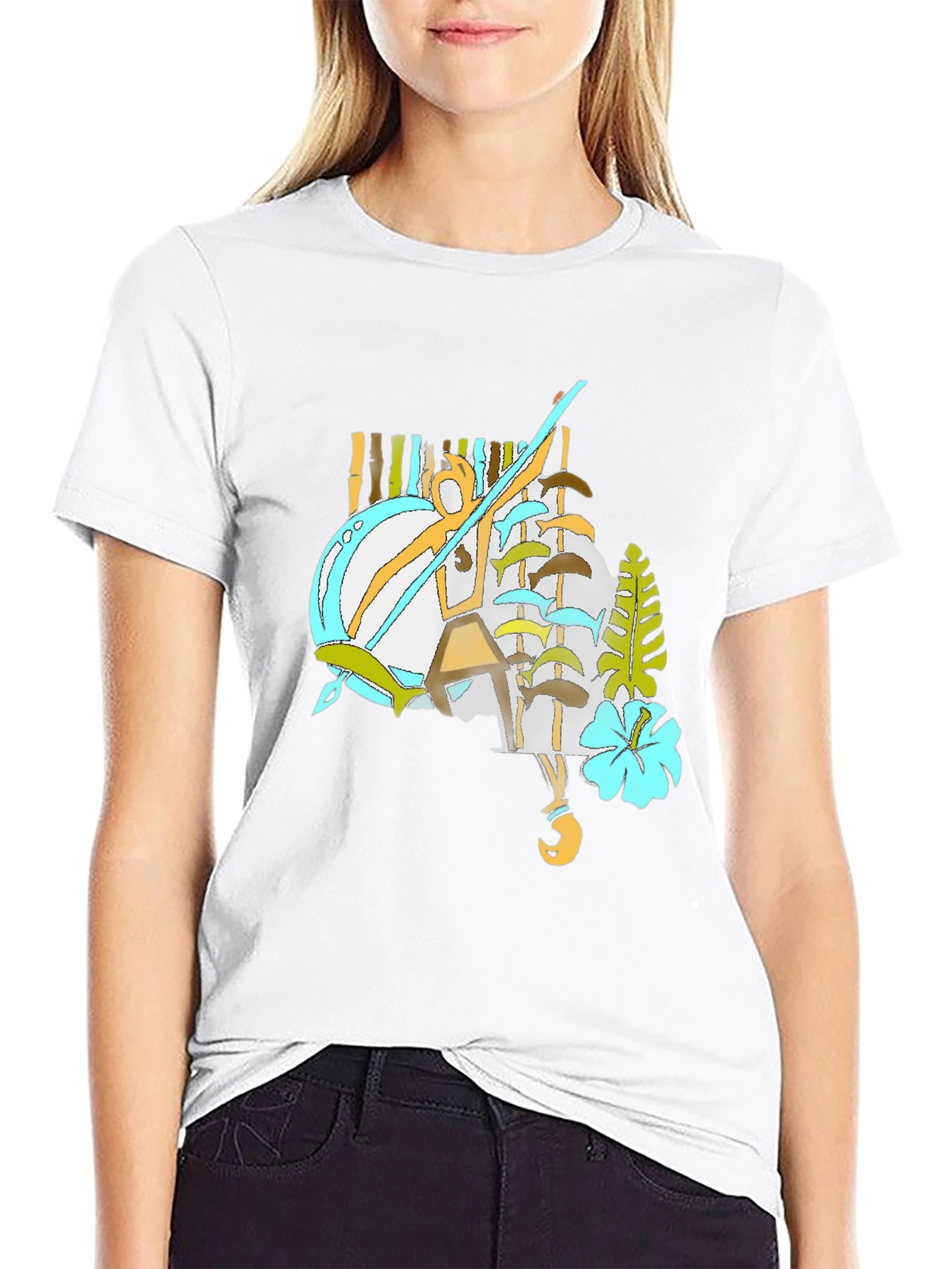 Tropical Graphic Tee - Black Casual Style