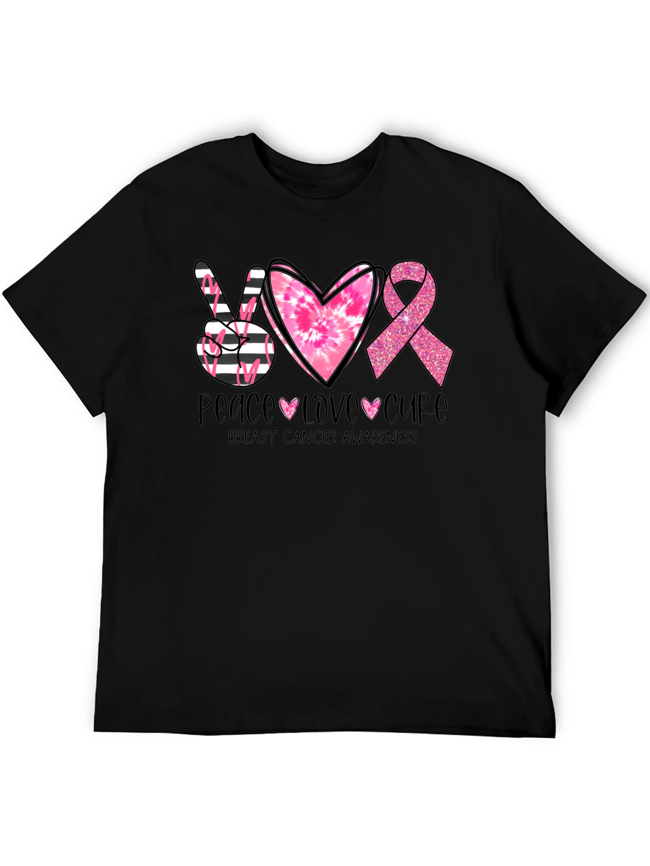Breast Cancer Awareness T-Shirt - Peace Love Cure