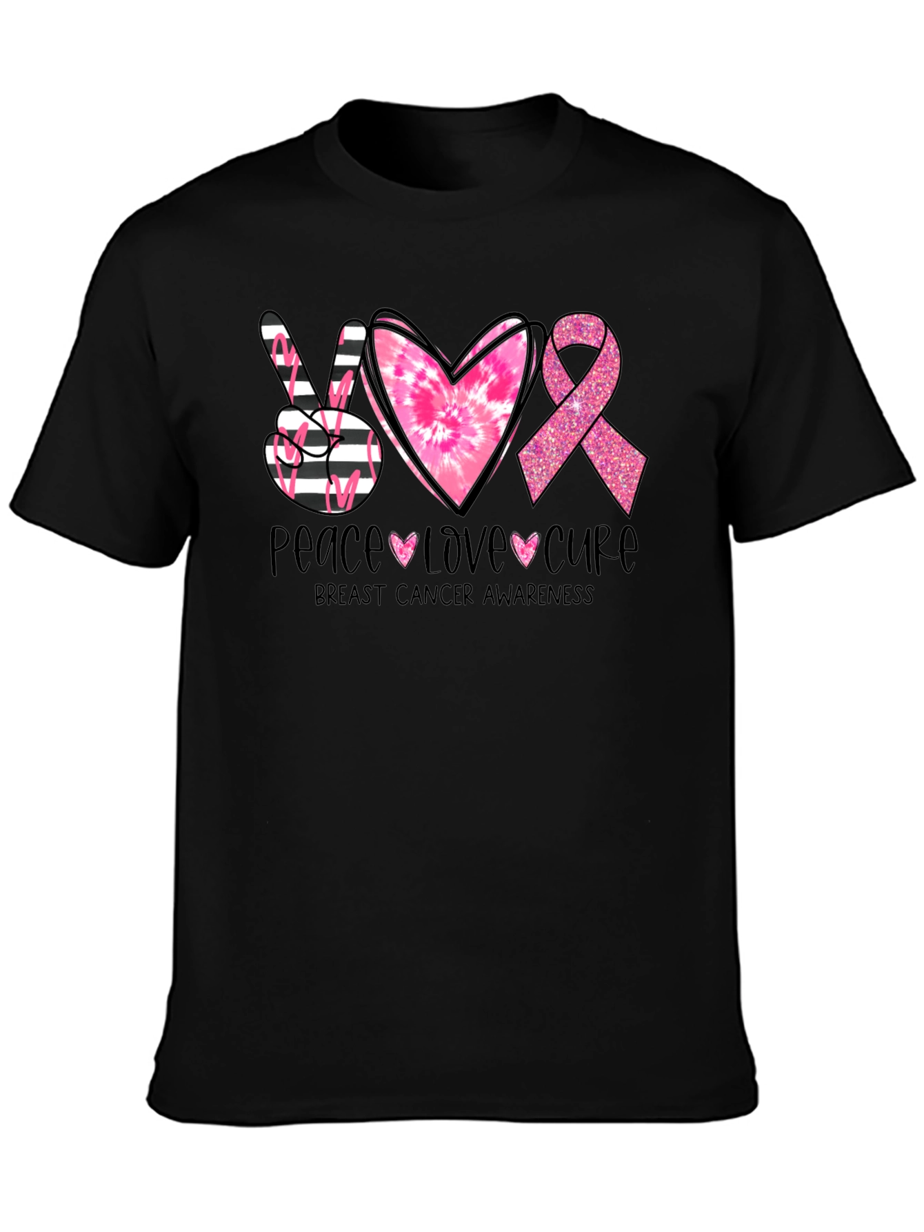 Breast Cancer Awareness T-Shirt - Peace Love Cure