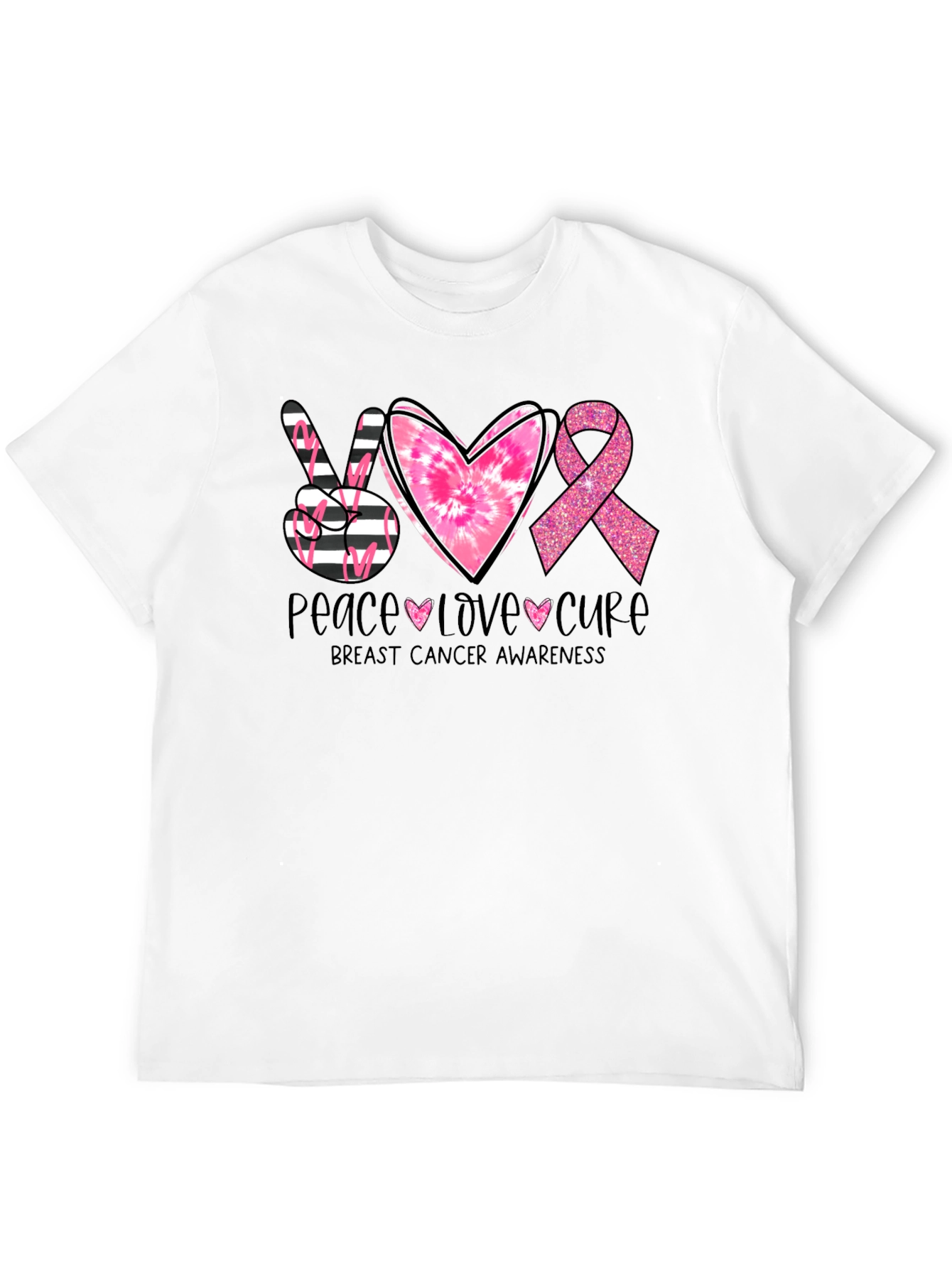 Breast Cancer Awareness T-Shirt - Peace Love Cure