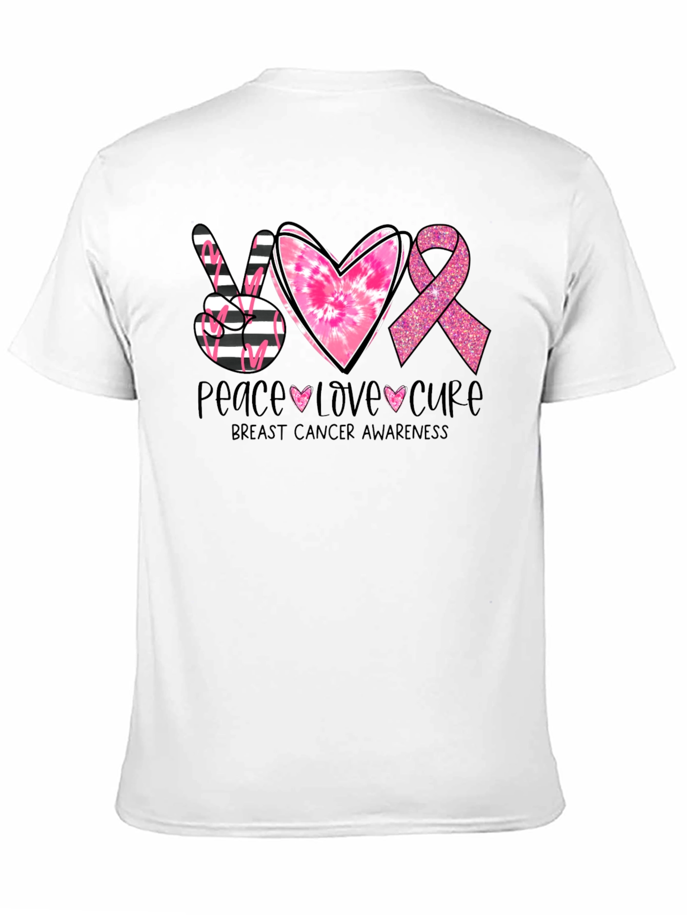 Breast Cancer Awareness T-Shirt - Peace Love Cure