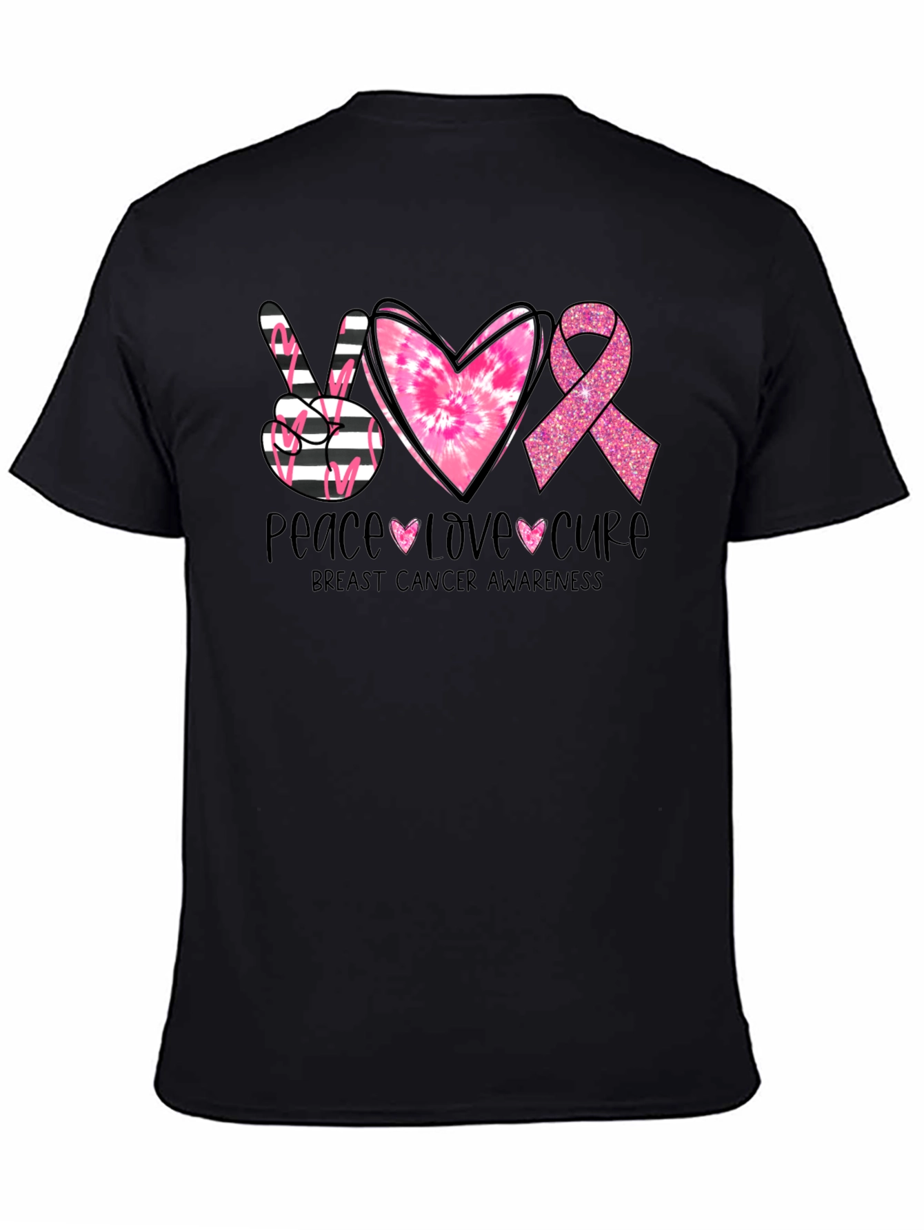 Breast Cancer Awareness T-Shirt - Peace Love Cure