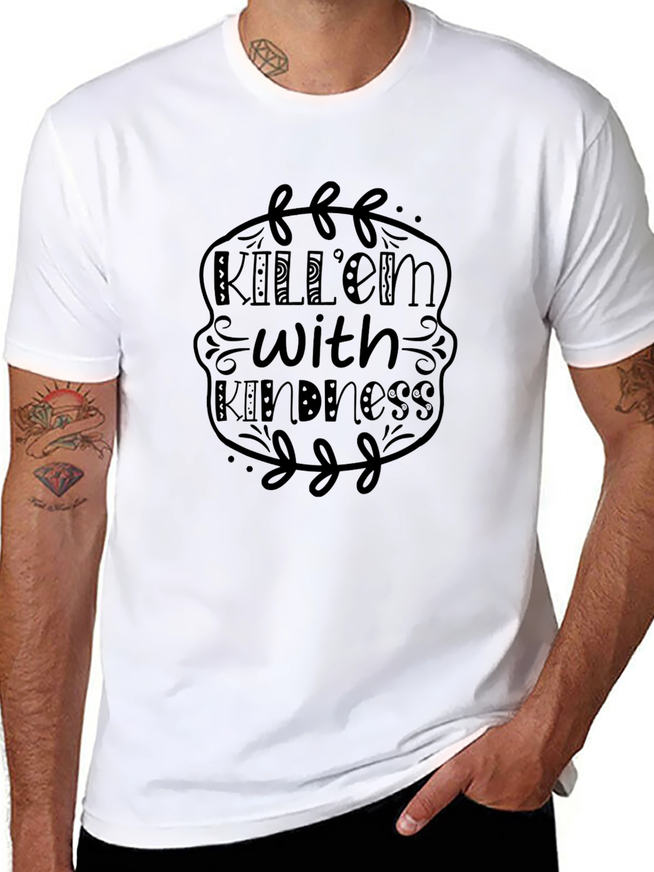 Kill Em With Kindness T-Shirt - Black Graphic Tee