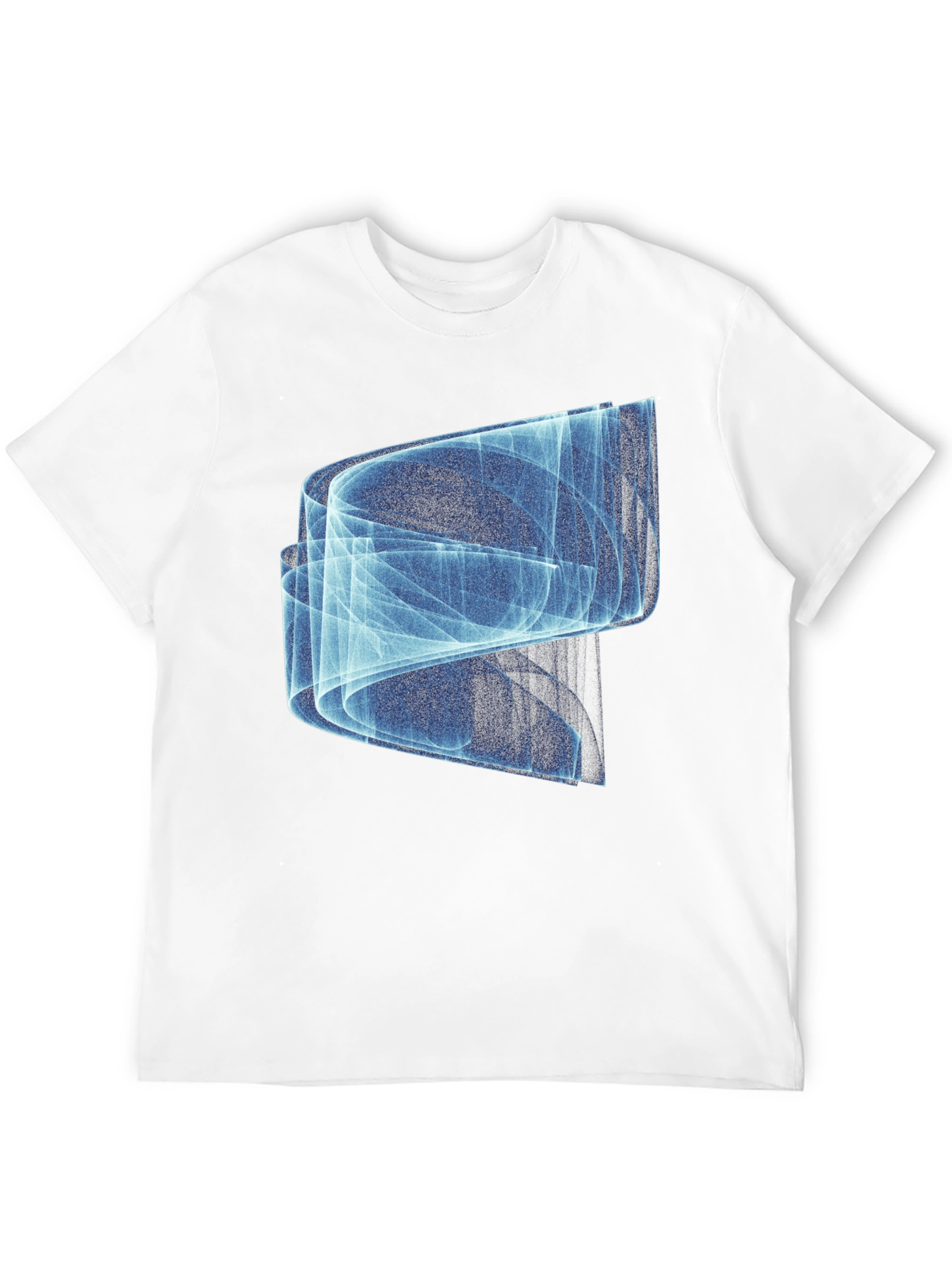 Abstract Blue Graphic Print Black T-Shirt