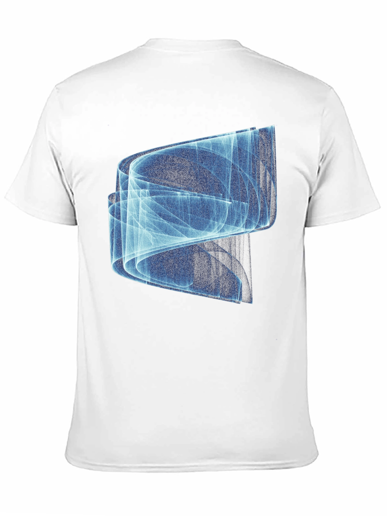 Abstract Blue Graphic Print Black T-Shirt