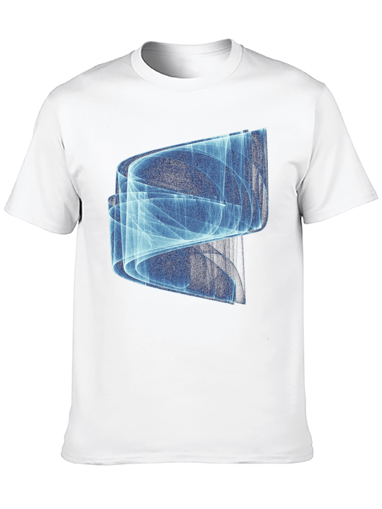 Abstract Blue Graphic Print Black T-Shirt