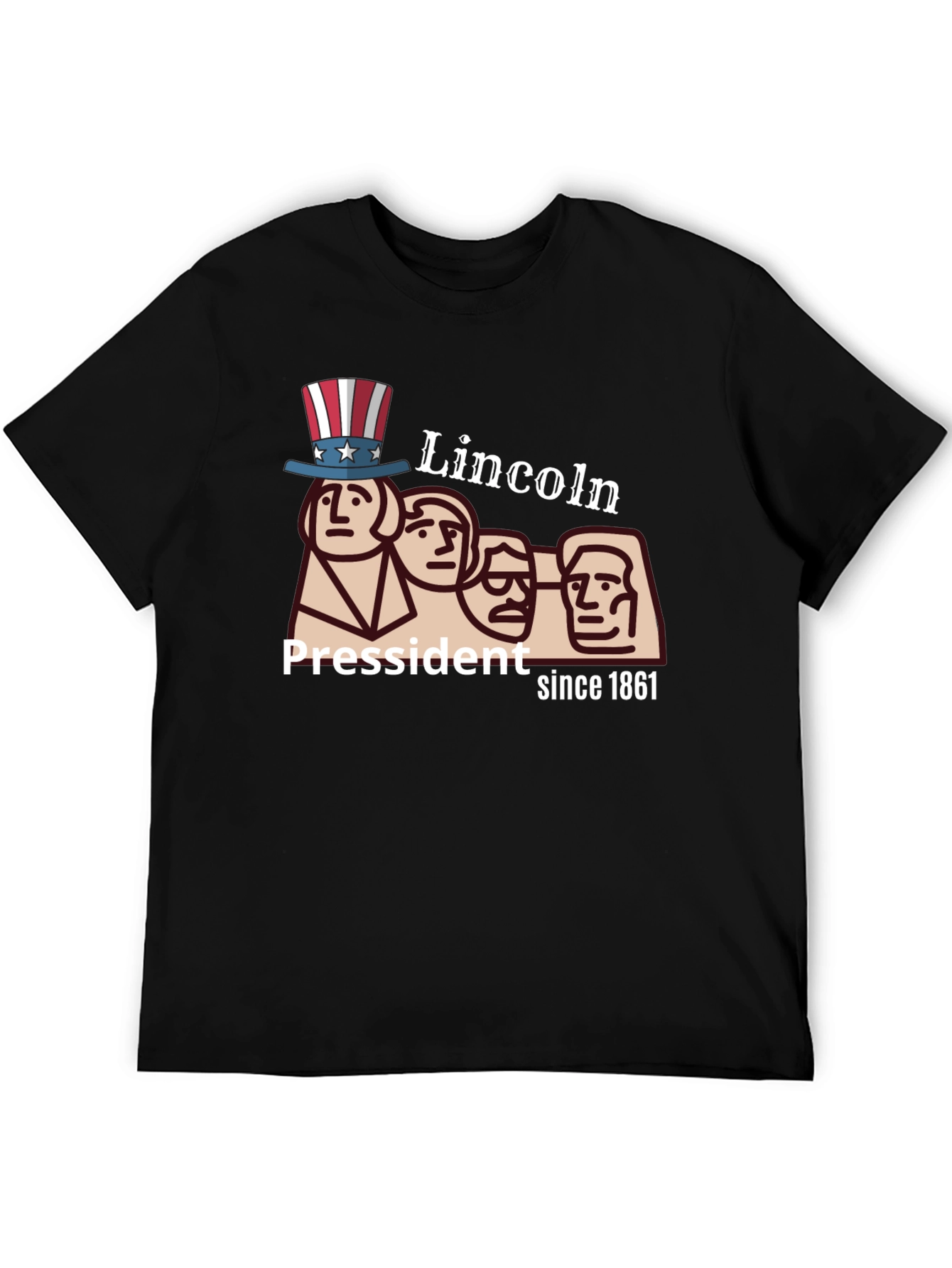 Lincoln President Since 1861 Mens Black T-Shirt