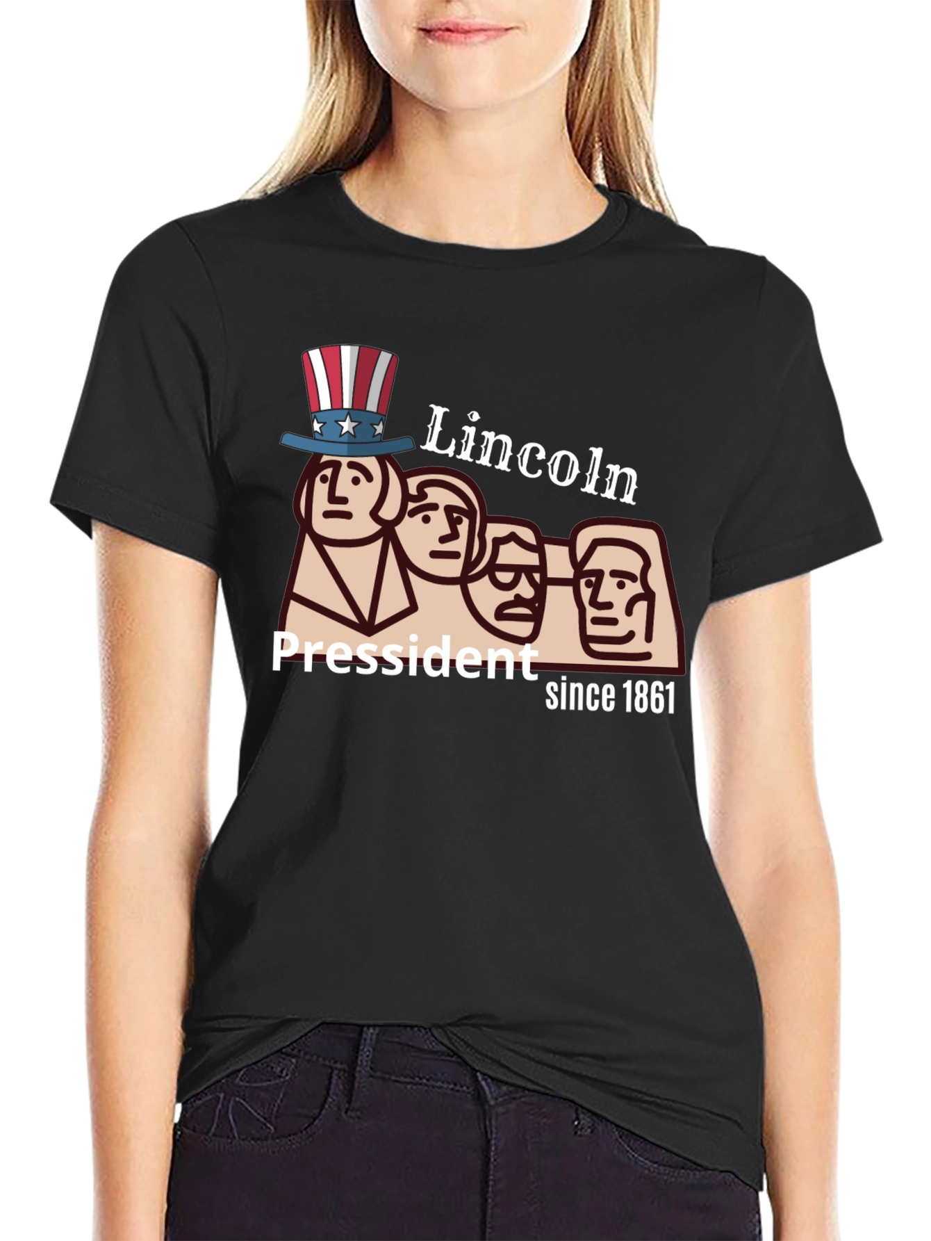 Lincoln President Since 1861 Mens Black T-Shirt