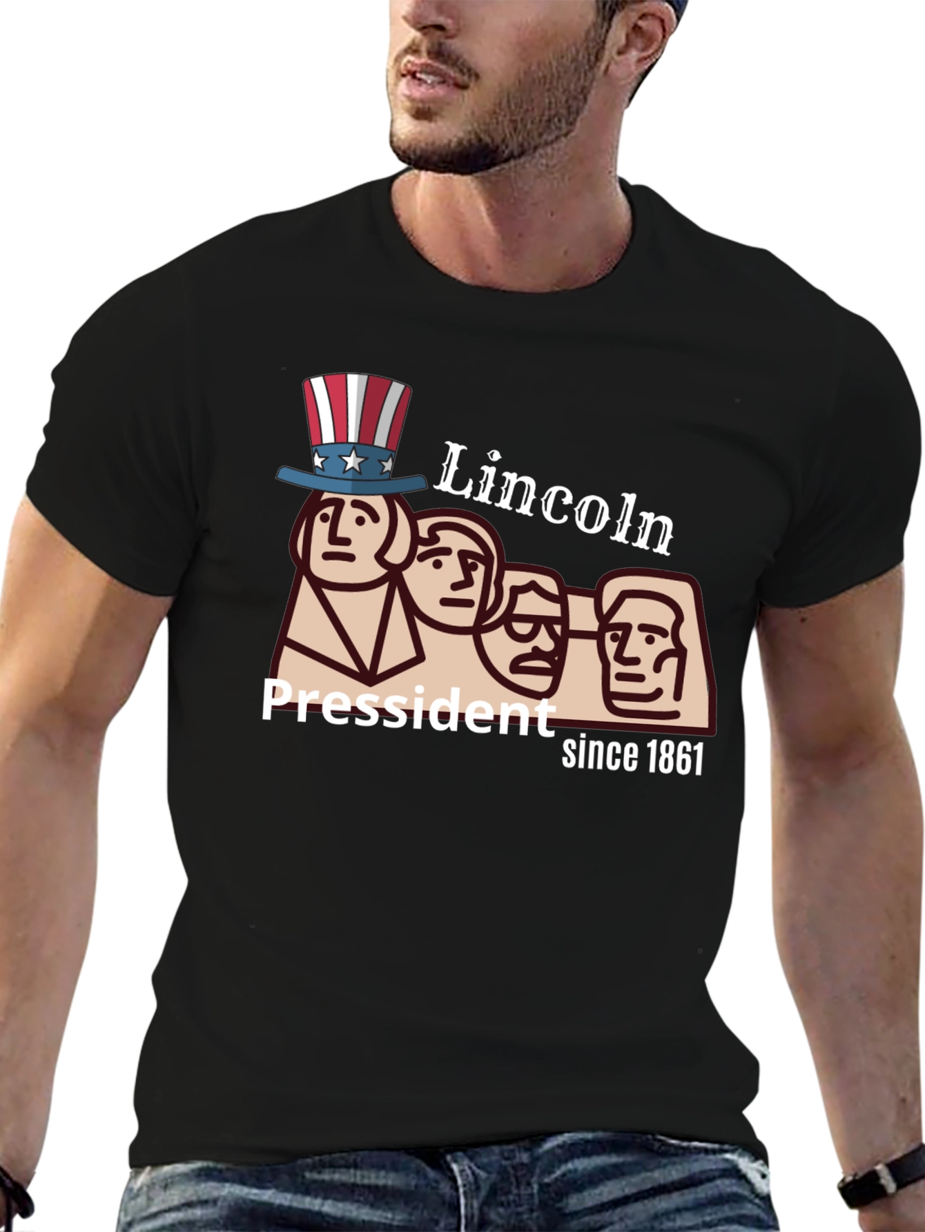Lincoln President Since 1861 Mens Black T-Shirt