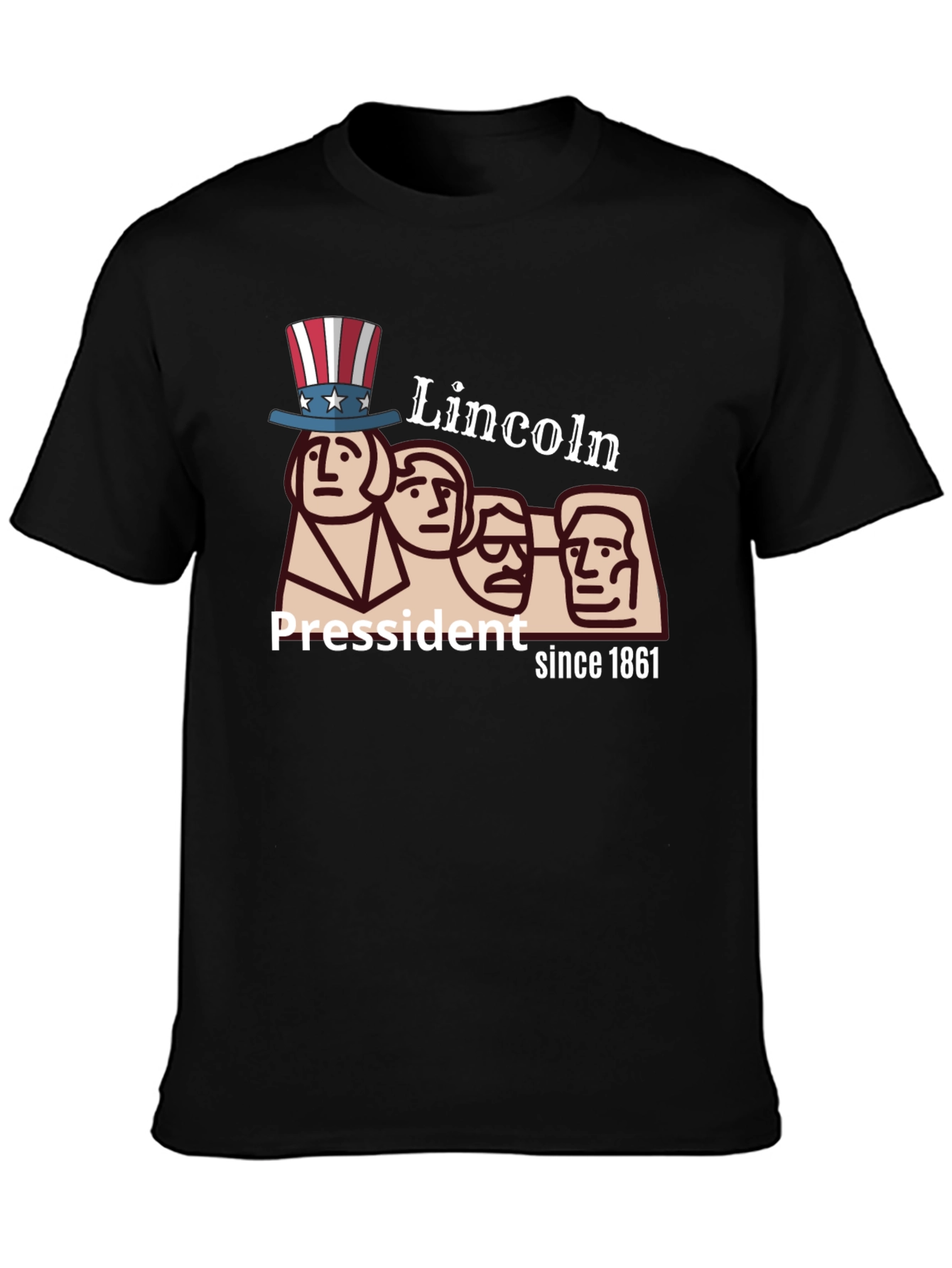 Lincoln President Since 1861 Mens Black T-Shirt