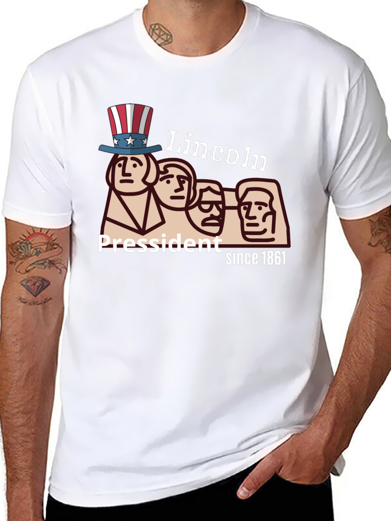Lincoln President Since 1861 Mens Black T-Shirt
