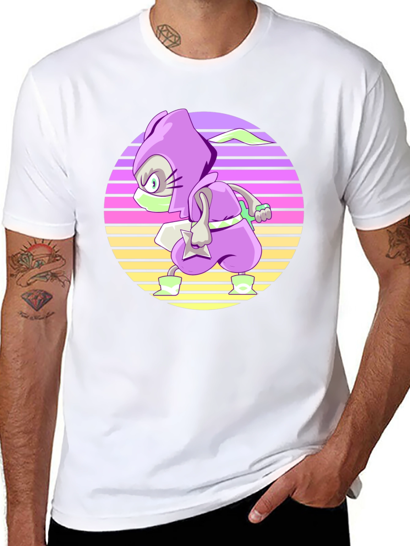 Retro Ninja T-Shirt - Cool Cartoon Style