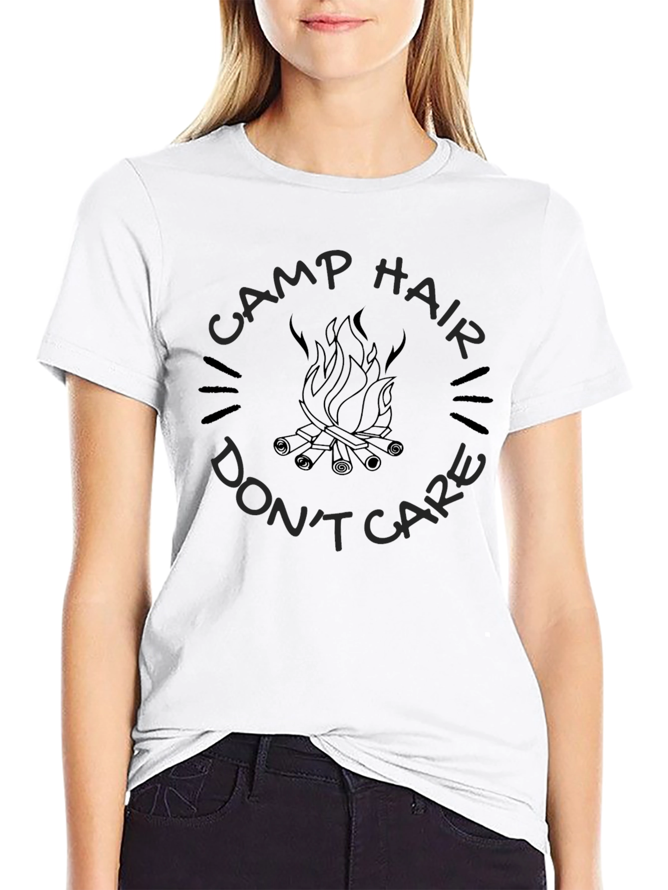 Camp Hair Dont Care T-Shirt - Black