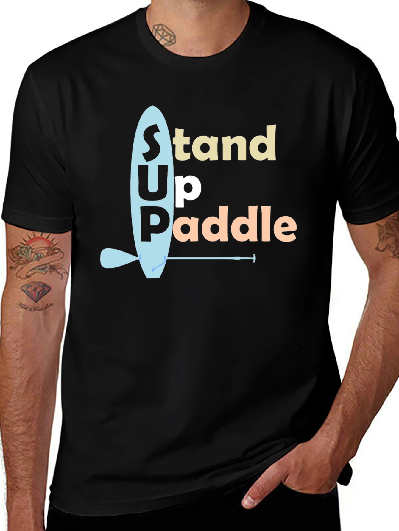Stand Up Paddle Graphic Tee - Black