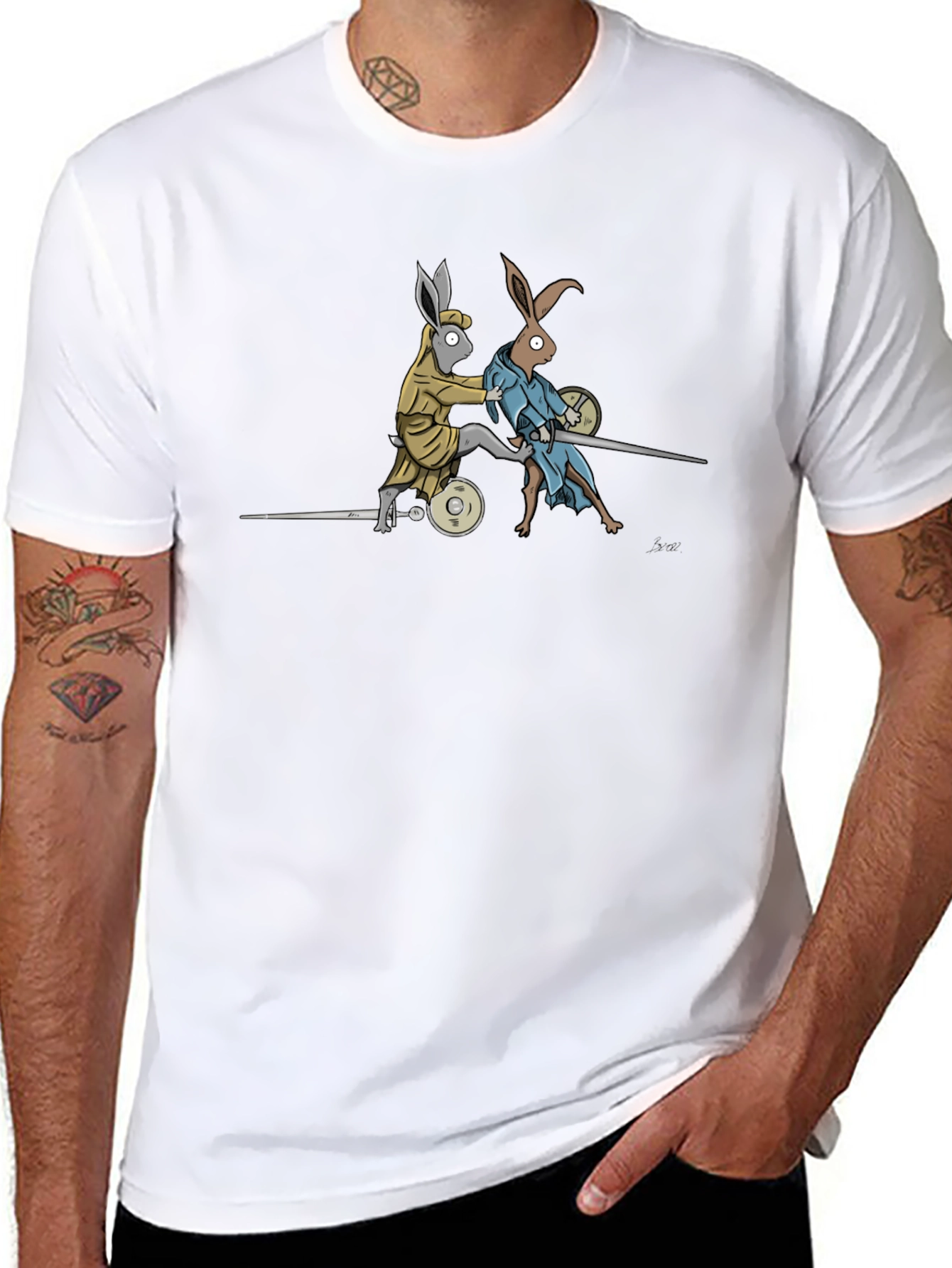 Fencing Rabbits Graphic Tee - Unique Design