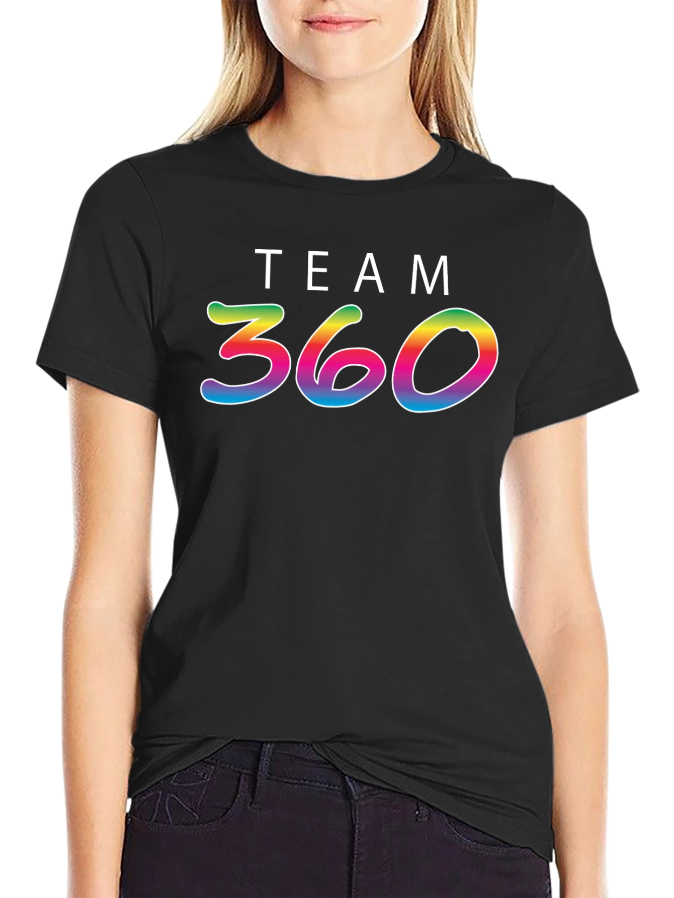 Team 360 Rainbow Graphic Black T-Shirt